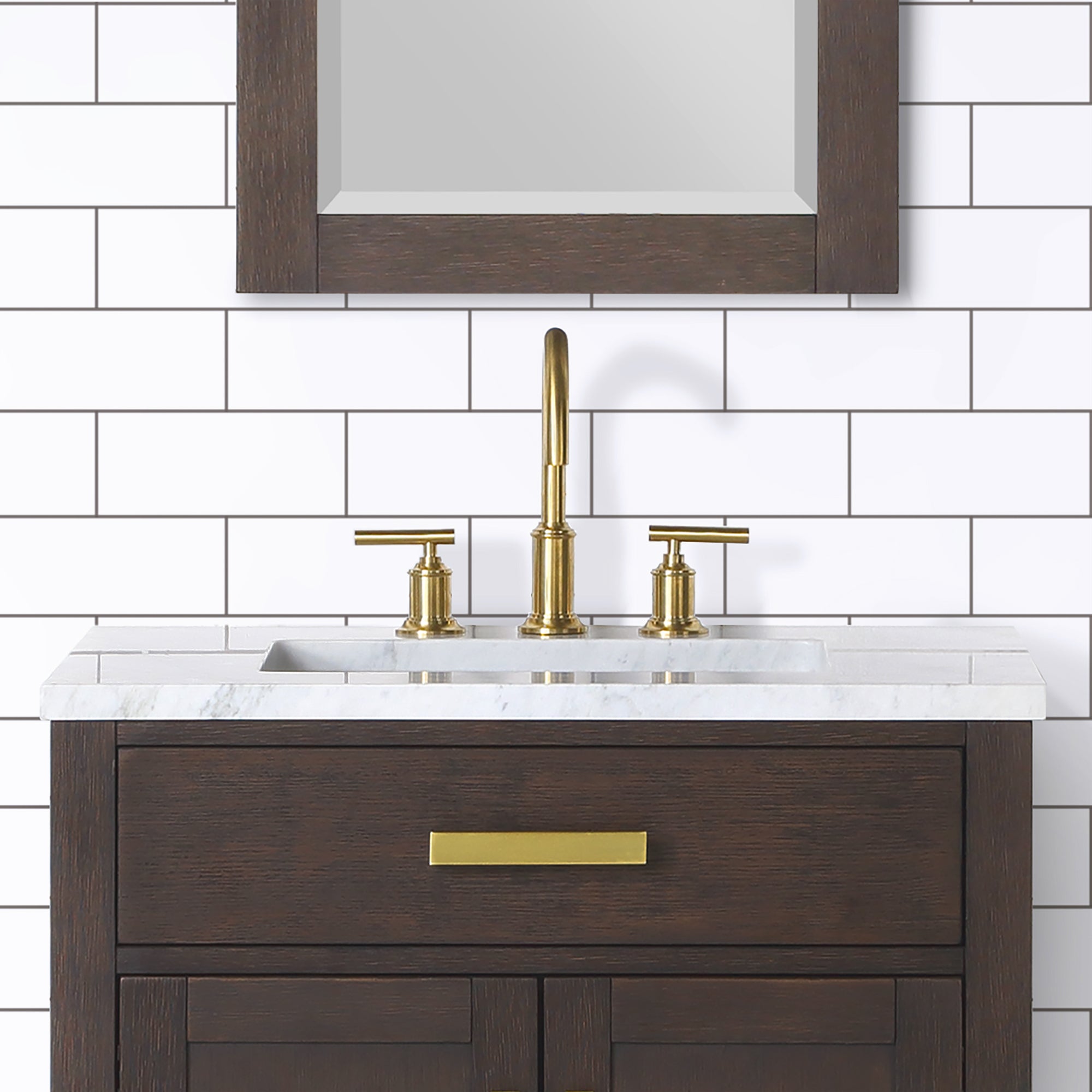 Water Creation | Water Creation Modern Gooseneck Spout Widespread Faucet F2-0014 in Satin Gold PVD | F2-0014-06-BL Water Creation | Water Creation Modern Gooseneck Spout Widespread Faucet F2-0014 in Satin Gold PVD | F2-0014-06-BL