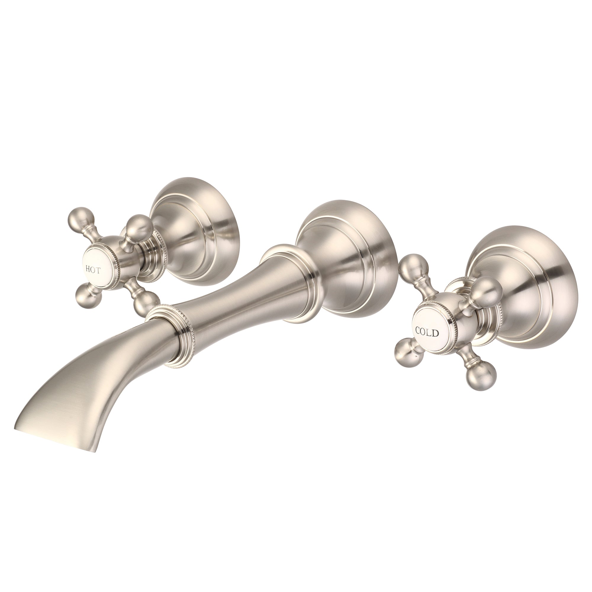 Water Creation | Water Creation Waterfall Style Wall-mounted Lavatory Faucet in Brushed Nickel Finish | F4-0004-02-BX Water Creation | Water Creation Waterfall Style Wall-mounted Lavatory Faucet in Brushed Nickel Finish | F4-0004-02-BX