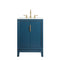 Water Creation | Elizabeth 24-Inch Single Sink Carrara White Marble Vanity In Monarch Blue With F2-0012-06-TL Lavatory Faucet(s) | EL24CW06MB-000TL1206