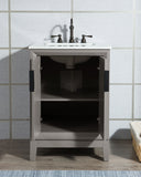 Water Creation | Elizabeth 24-Inch Single Sink Carrara White Marble Vanity In Cashmere Grey With Matching Mirror(s) and F2-0012-03-TL Lavatory Faucet(s) | EL24CW03CG-R21TL1203 Water Creation | Elizabeth 24-Inch Single Sink Carrara White Marble Vanity In Cashmere Grey With Matching Mirror(s) and F2-0012-03-TL Lavatory Faucet(s) | EL24CW03CG-R21TL1203