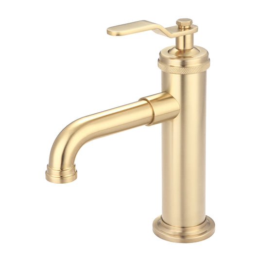 Water Creation | Water Creation Modern Streamlined Cylindrical Single Faucet F7-0001 in Satin Gold PVD | F7-0001-06-NH