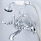 Water Creation | Vintage Classic Adjustable Center Wall Mount Tub Faucet With Swivel Wall Connector & Handheld Shower in Chrome Finish With Metal Lever Handles Without Labels | F6-0009-01-AL