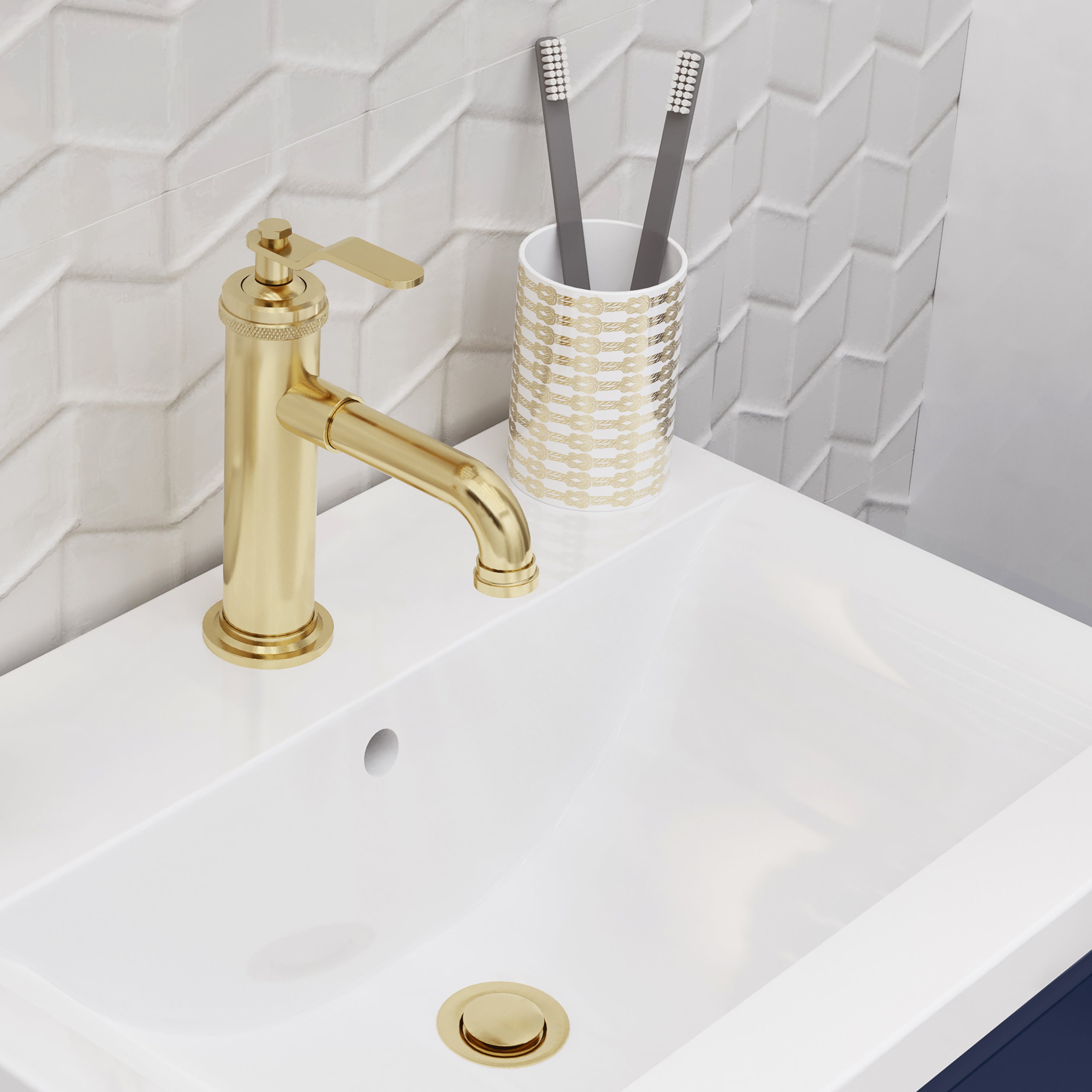 Water Creation | Water Creation Modern Streamlined Cylindrical Single Faucet F7-0001 in Satin Gold PVD | F7-0001-06-NH Water Creation | Water Creation Modern Streamlined Cylindrical Single Faucet F7-0001 in Satin Gold PVD | F7-0001-06-NH