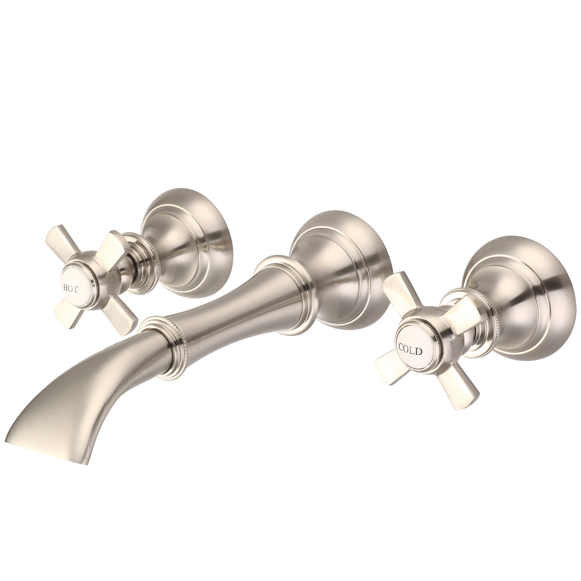 Water Creation | Water Creation Waterfall Style Wall-mounted Lavatory Faucet in Brushed Nickel Finish | F4-0004-02-FX Water Creation | Water Creation Waterfall Style Wall-mounted Lavatory Faucet in Brushed Nickel Finish | F4-0004-02-FX
