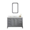 Water Creation | Queen 48-Inch Single Sink Quartz Carrara Vanity In Cashmere Grey With Matching Mirror(s) and F2-0009-01-BX Lavatory Faucet(s) | QU48QZ01CG-Q21BX0901