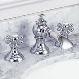 Water Creation | Modern Classic Widespread Lavatory F2-0013 Faucets With Pop-Up Drain in Chrome Finish With Metal Lever Handles | F2-0013-01-BX Water Creation | Modern Classic Widespread Lavatory F2-0013 Faucets With Pop-Up Drain in Chrome Finish With Metal Lever Handles | F2-0013-01-BX