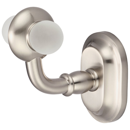Water Creation | Elegant Matching Glass Series Robe Hooks in Brushed Nickel Finish | BA-0006-02