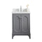 Water Creation | Queen 24-Inch Single Sink Quartz Carrara Vanity In Cashmere Grey With F2-0012-01-TL Lavatory Faucet(s) | QU24QZ01CG-000TL1201