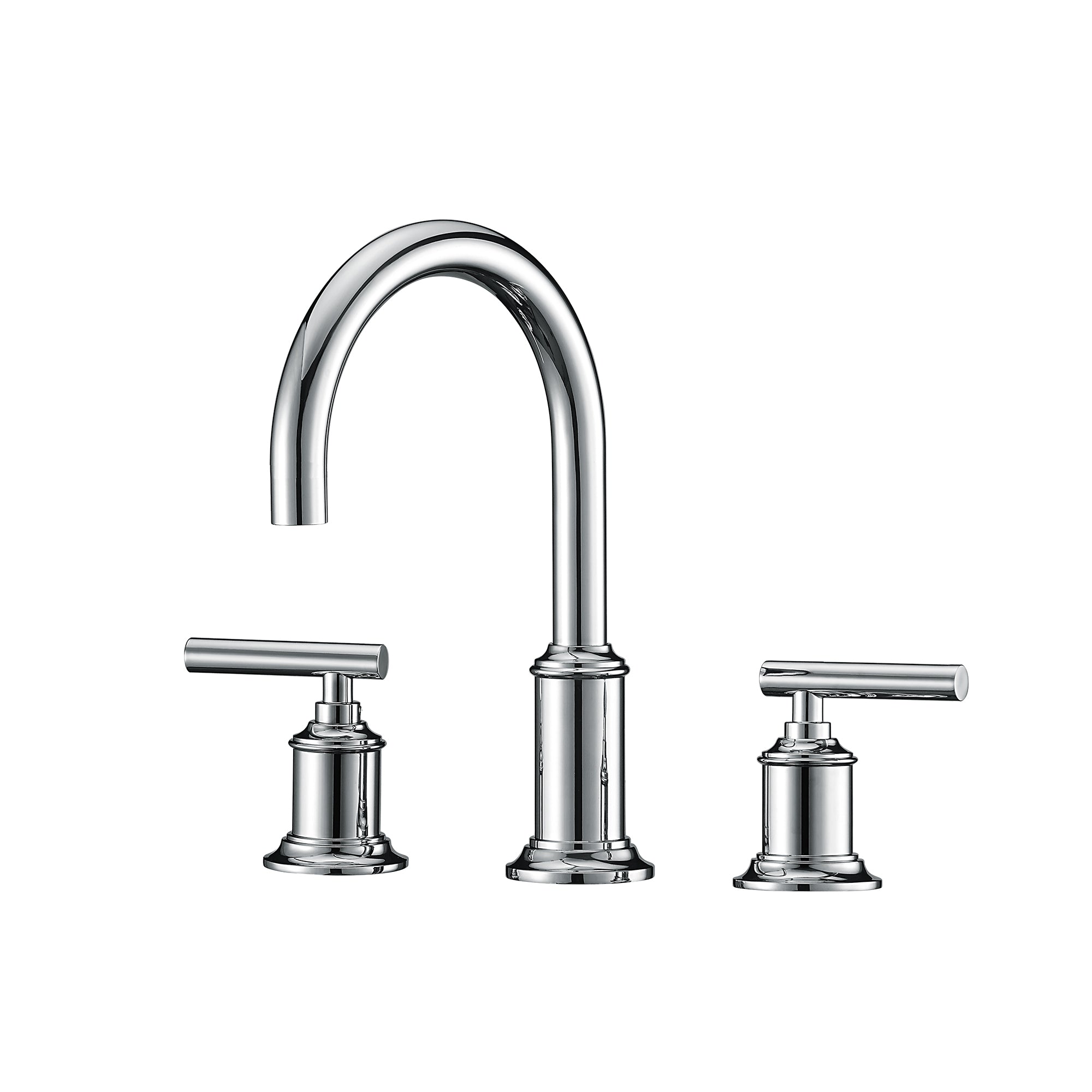 Water Creation | Water Creation Modern Gooseneck Spout Widespread Faucet F2-0014 in Triple Plated Chrome | F2-0014-01-BL Water Creation | Water Creation Modern Gooseneck Spout Widespread Faucet F2-0014 in Triple Plated Chrome | F2-0014-01-BL