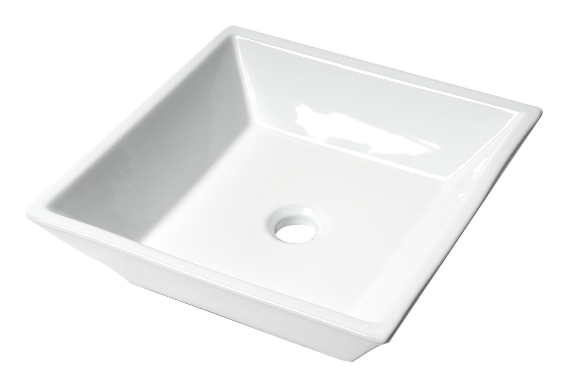 ALFI Brand - White 17" Square Above Mount Ceramic Sink | ABC912 ALFI Brand - White 17" Square Above Mount Ceramic Sink | ABC912