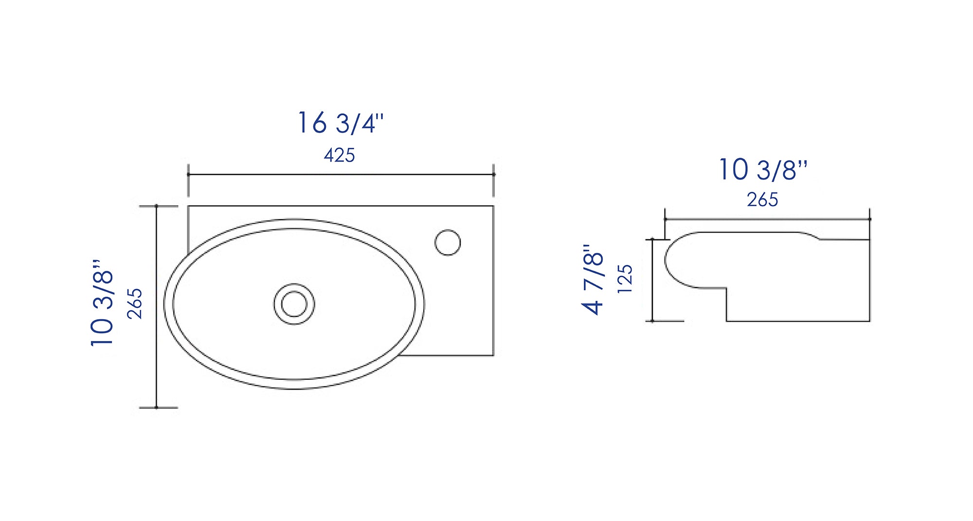 ALFI Brand - White 17" Small Wall Mounted Ceramic Sink with Faucet Hole | ABC117 ALFI Brand - White 17" Small Wall Mounted Ceramic Sink with Faucet Hole | ABC117
