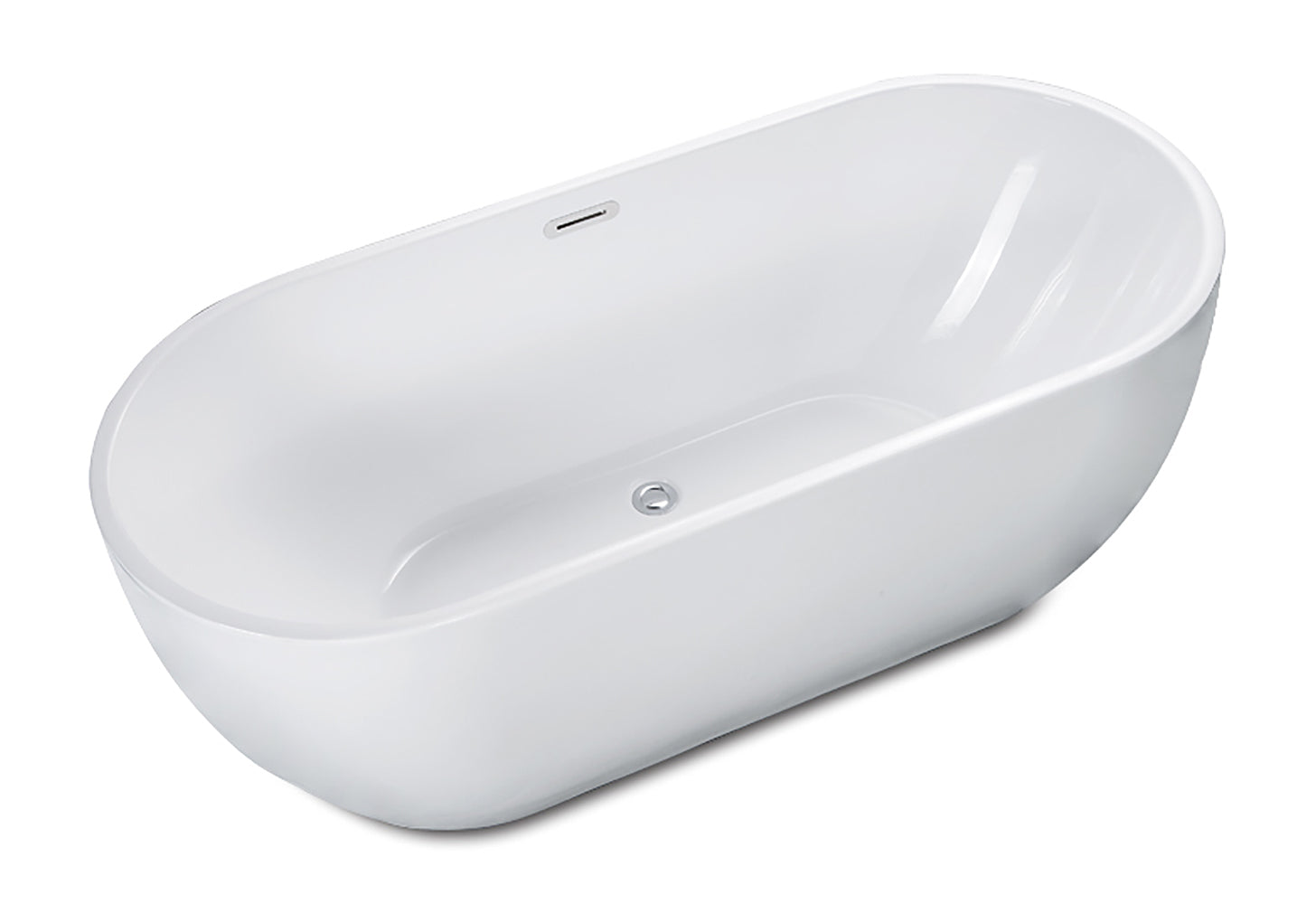 ALFI Brand - 67 inch White Oval Acrylic Free Standing Soaking Bathtub | AB8839 ALFI Brand - 67 inch White Oval Acrylic Free Standing Soaking Bathtub | AB8839