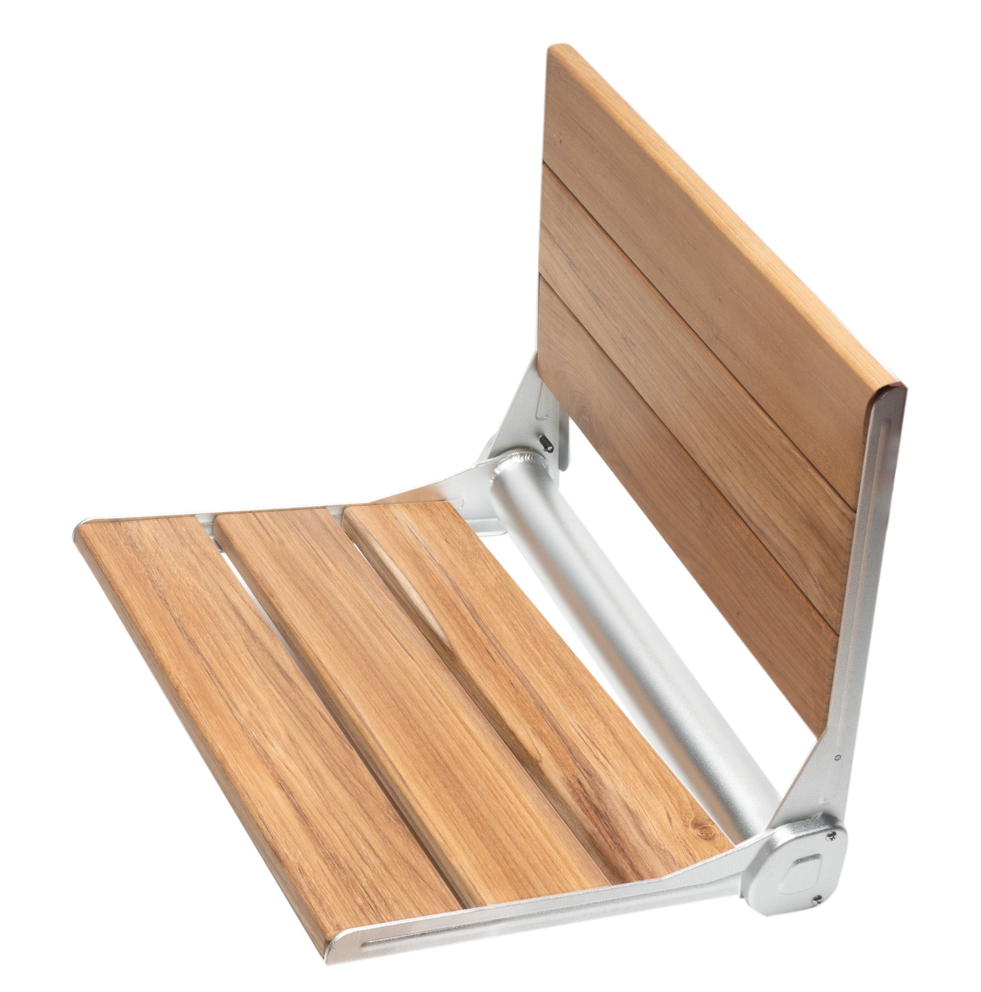 ALFI Brand - 17" Folding Teak Wood Shower Seat Bench with Backrest | ABS17-SA ALFI Brand - 17" Folding Teak Wood Shower Seat Bench with Backrest | ABS17-SA