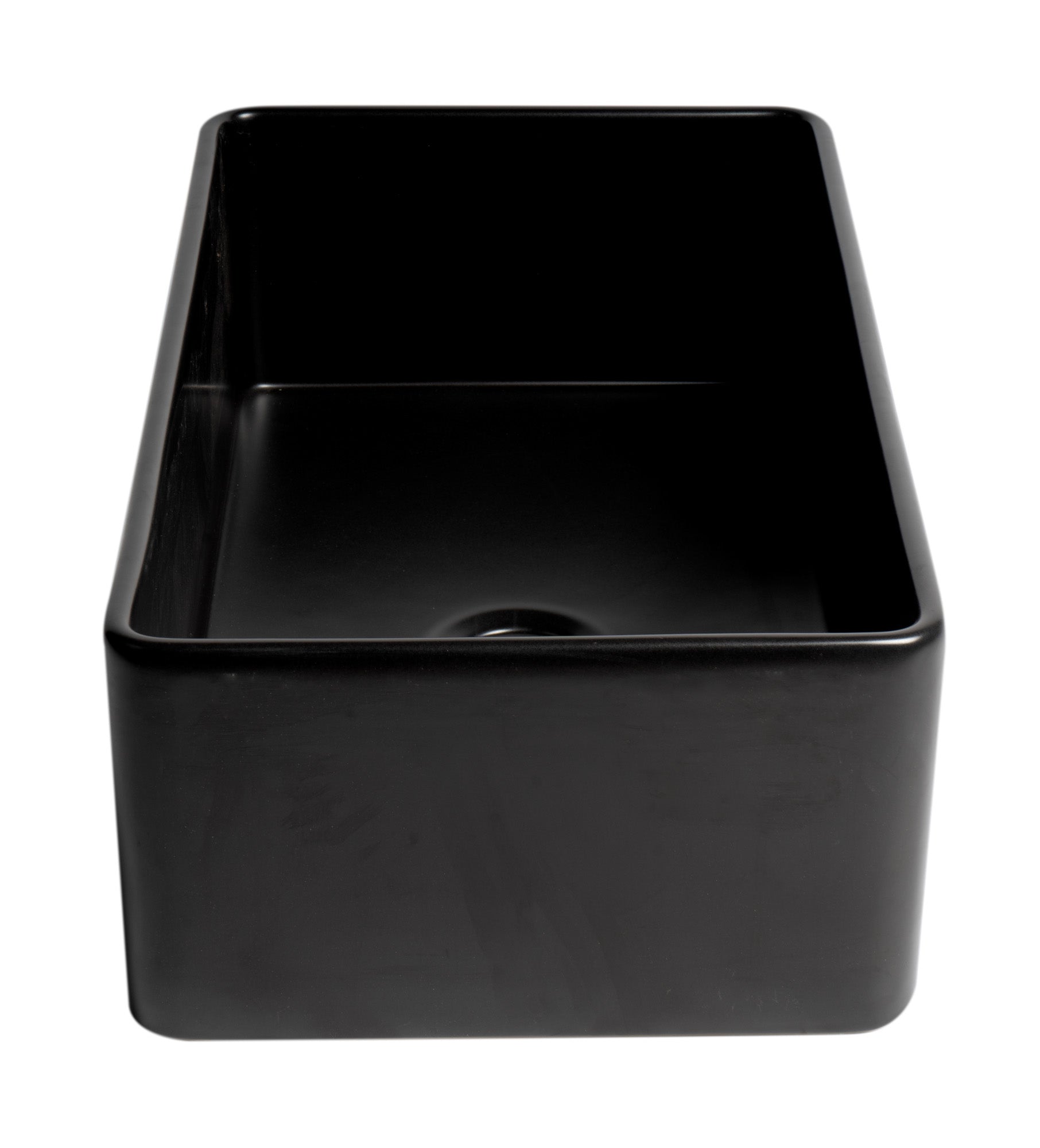 ALFI Brand - Black Matte Smooth Apron 33" x 18" Single Bowl Fireclay Farm Sink | ABF3318S-BM ALFI Brand - Black Matte Smooth Apron 33" x 18" Single Bowl Fireclay Farm Sink | ABF3318S-BM