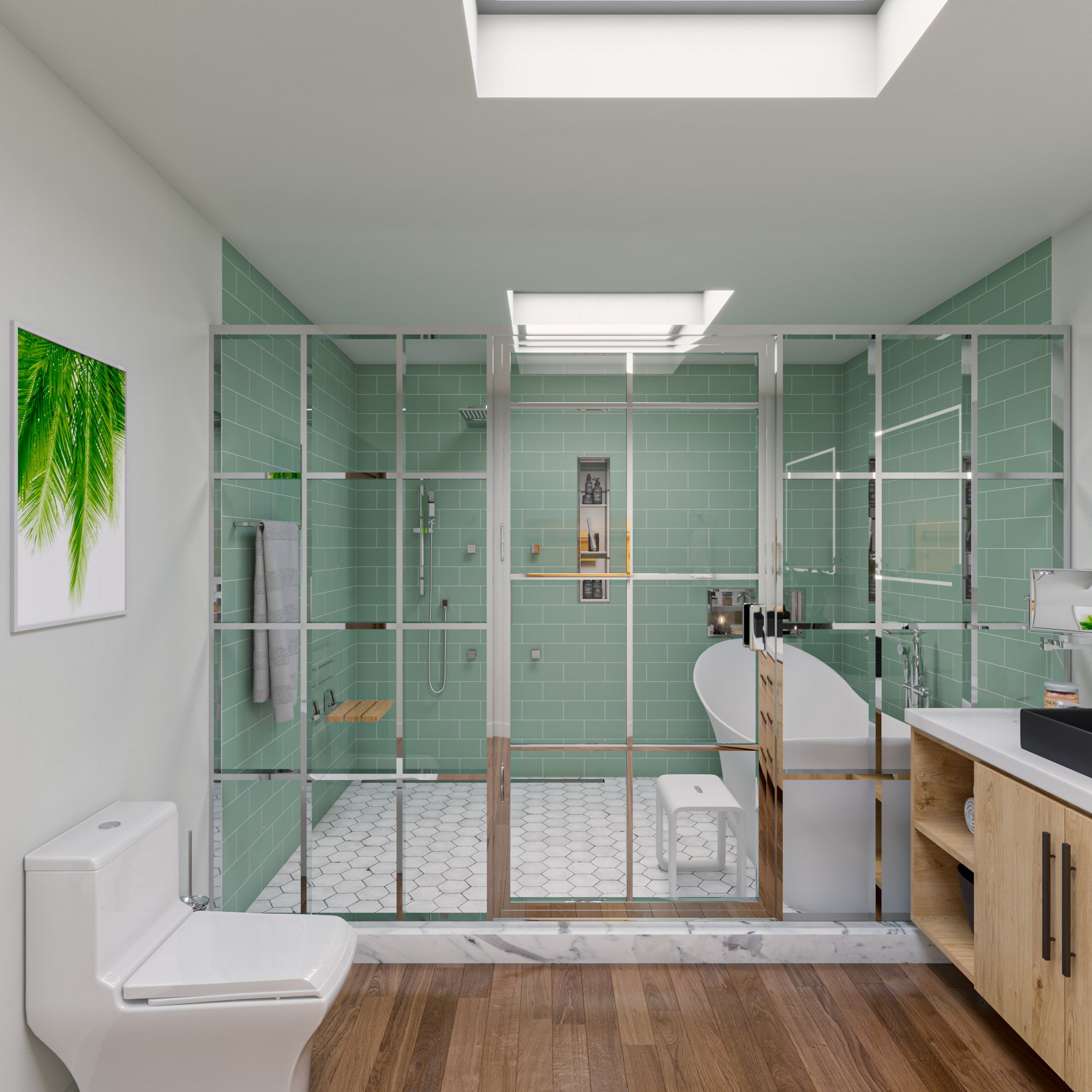 ALFI Brand - 8 x 36 Polished Stainless Steel Vertical Triple Shelf Bath Shower Niche | ABN0836-PSS ALFI Brand - 8 x 36 Polished Stainless Steel Vertical Triple Shelf Bath Shower Niche | ABN0836-PSS