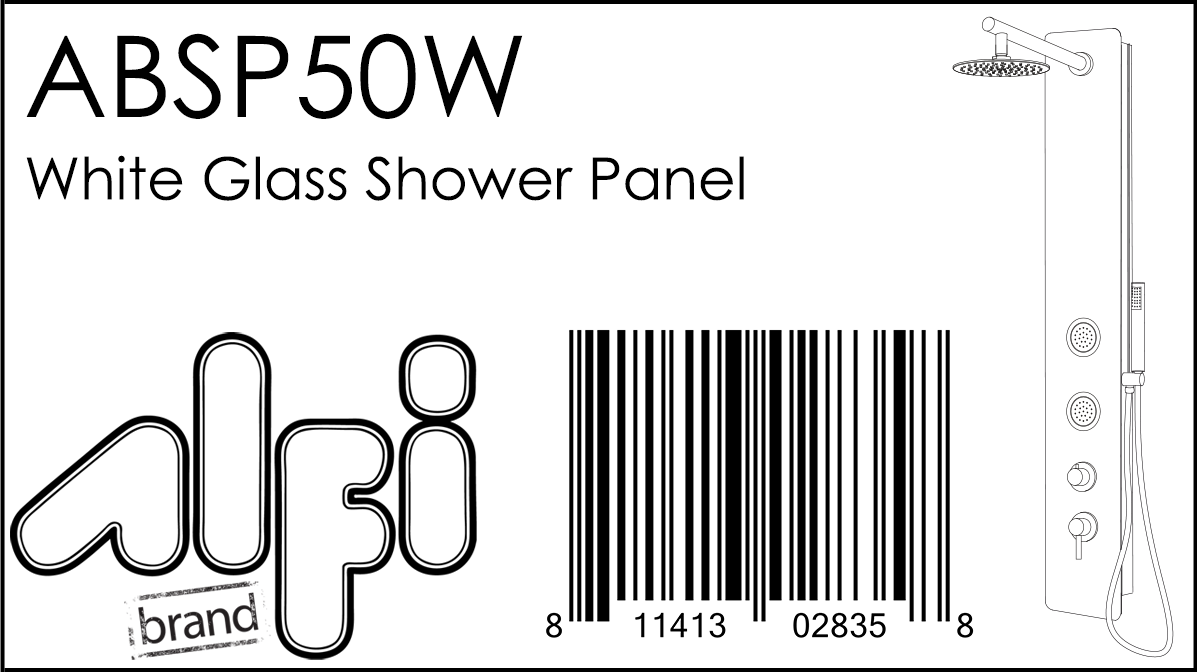 ALFI Brand - White Glass Shower Panel with 2 Body Sprays and Rain Shower Head | ABSP50W ALFI Brand - White Glass Shower Panel with 2 Body Sprays and Rain Shower Head | ABSP50W