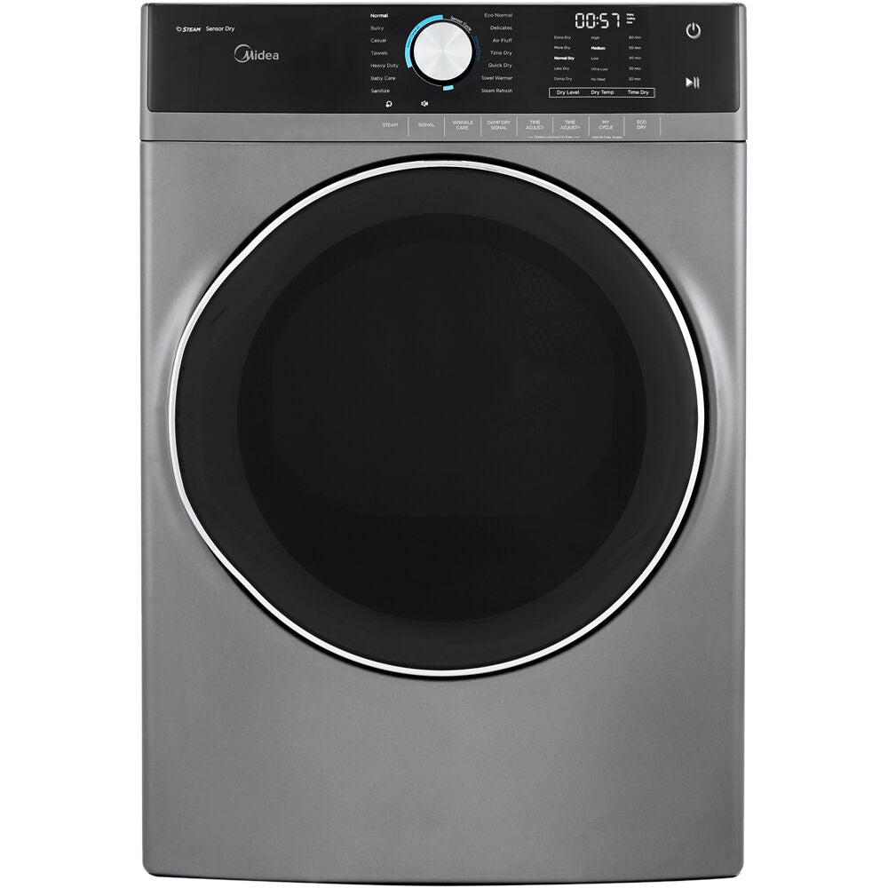 Midea - 8.0 CF Gas Dryer, SteamDryers - MLG52S7AGS Midea - 8.0 CF Gas Dryer, SteamDryers - MLG52S7AGS