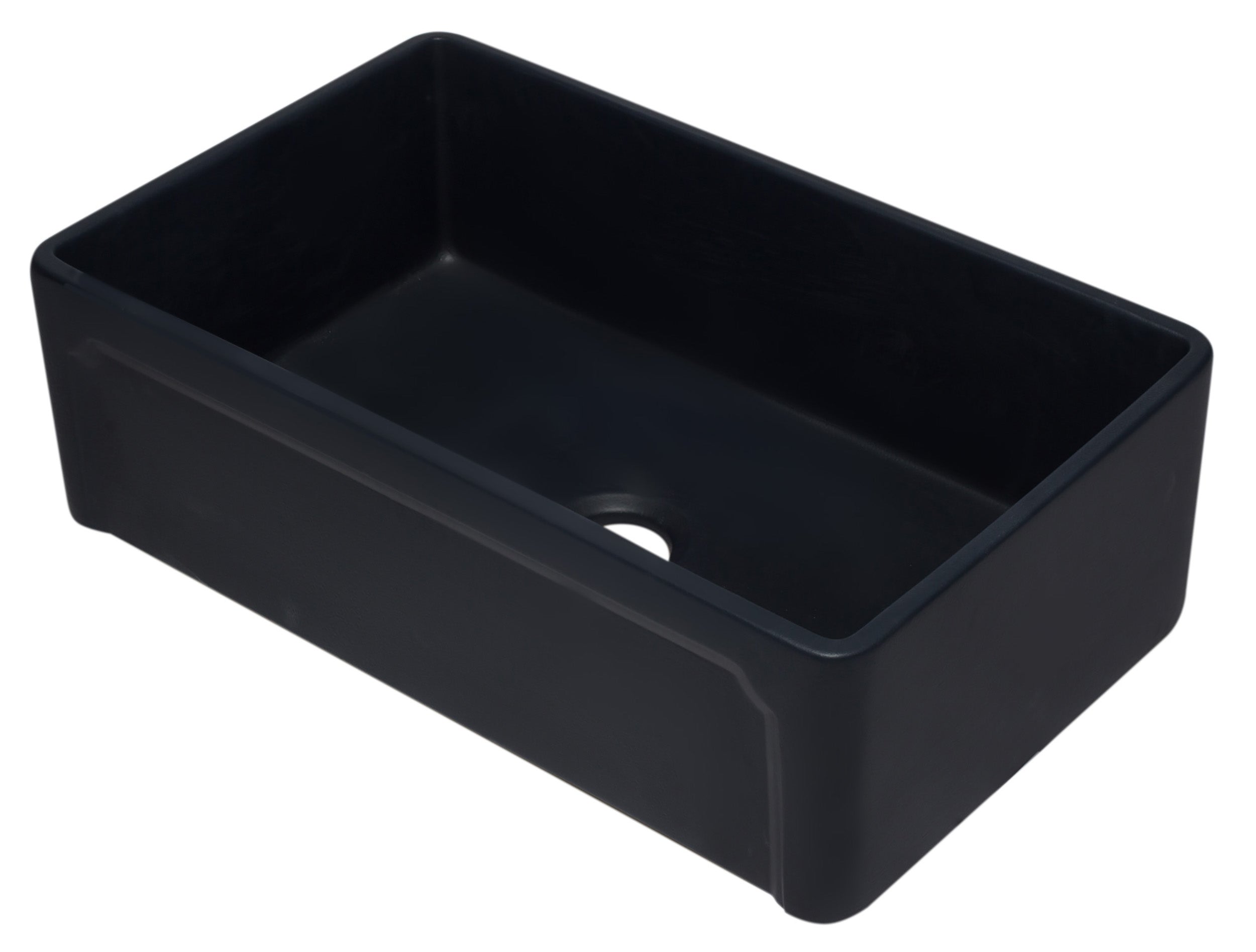 ALFI Brand - 33 inch Black Reversible Single Fireclay Farmhouse Kitchen Sink | AB3320SB-BM ALFI Brand - 33 inch Black Reversible Single Fireclay Farmhouse Kitchen Sink | AB3320SB-BM