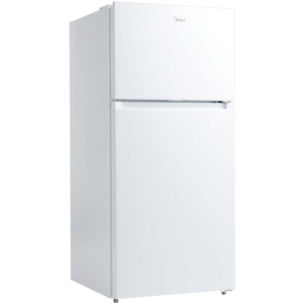 Midea - 14 CF Top Mount Refrigerator, Glass Shelves, Ice Maker Ready, ESTAR Refrigerators - MRT14D3BWW Midea - 14 CF Top Mount Refrigerator, Glass Shelves, Ice Maker Ready, ESTAR Refrigerators - MRT14D3BWW