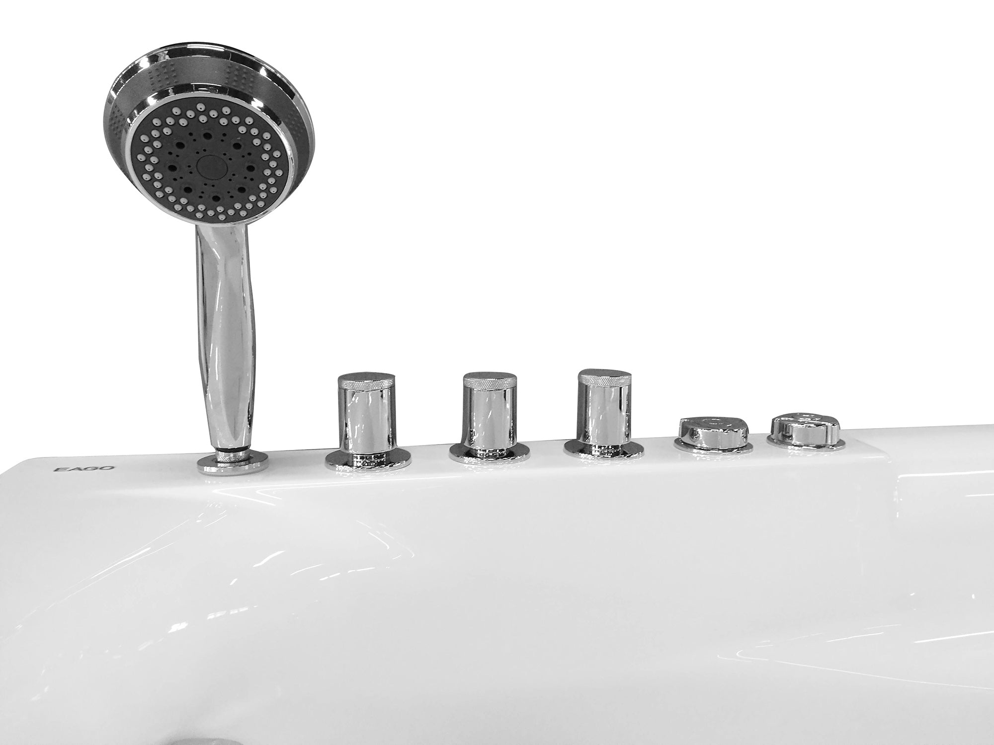 EAGO - 5' Single Person Corner White Acrylic Whirlpool Bath Tub - Drain on Left | AM161-L EAGO - 5' Single Person Corner White Acrylic Whirlpool Bath Tub - Drain on Left | AM161-L