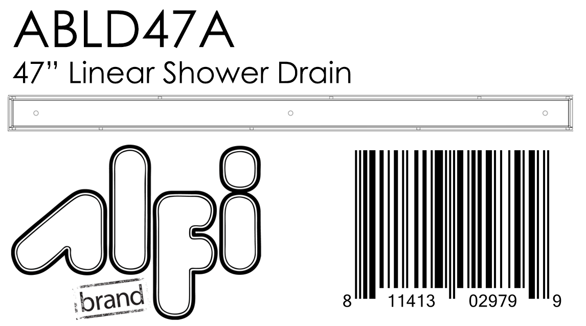 ALFI Brand - 47" Stainless Steel Linear Shower Drain with No Cover | ABLD47A ALFI Brand - 47" Stainless Steel Linear Shower Drain with No Cover | ABLD47A