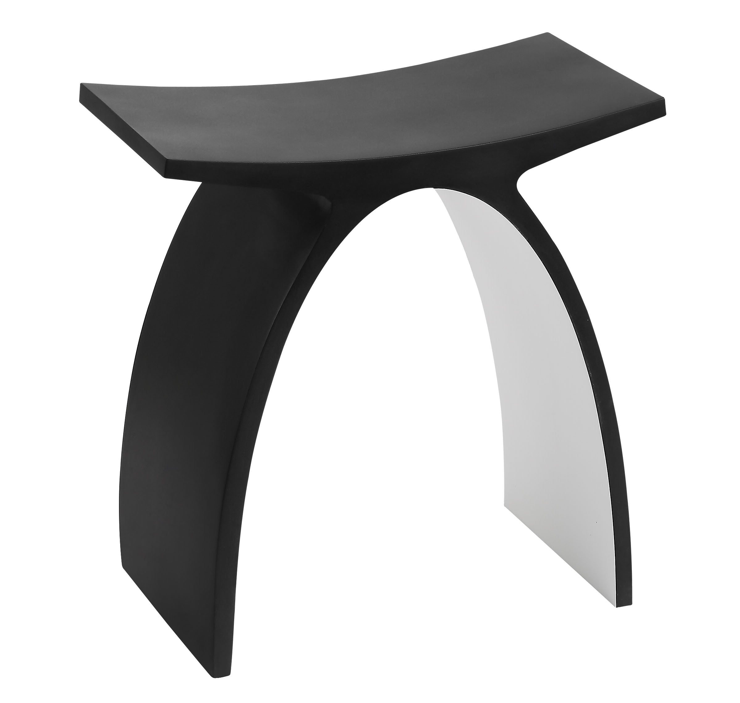 ALFI Brand - Black Matte Arched Solid Surface Resin Bathroom / Shower Stool | ABST77BM ALFI Brand - Black Matte Arched Solid Surface Resin Bathroom / Shower Stool | ABST77BM