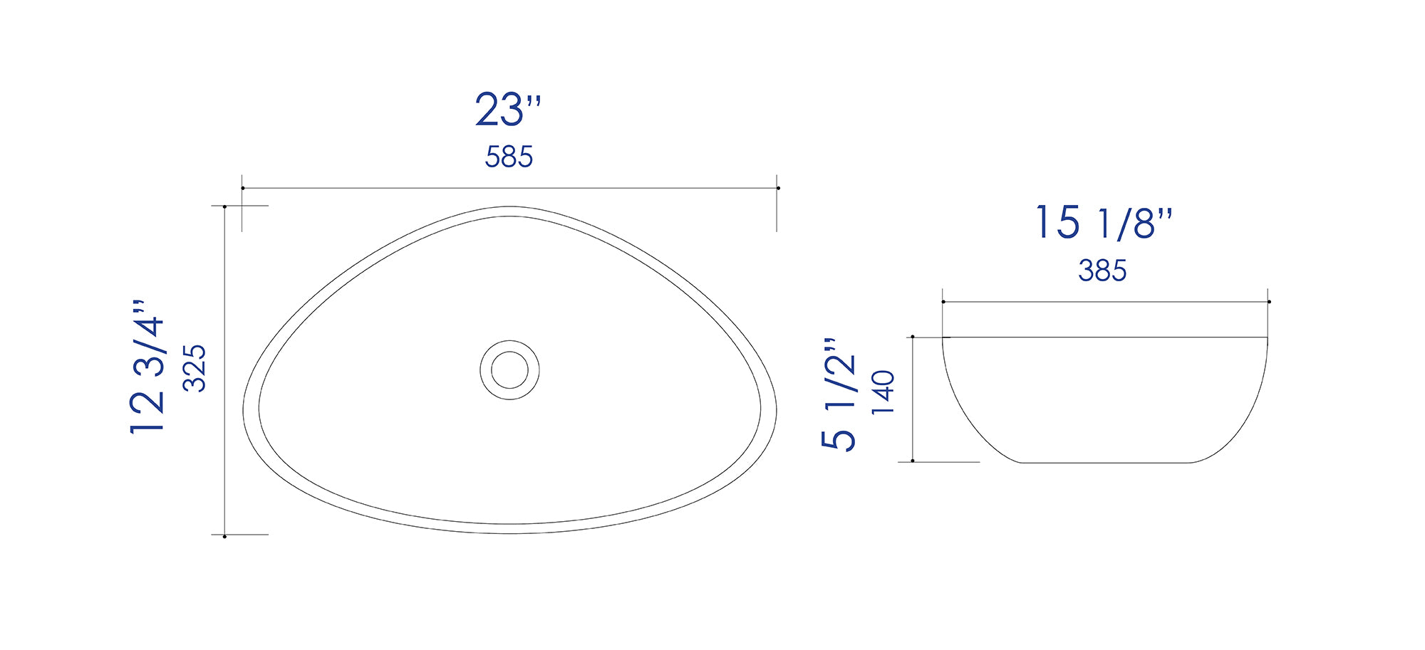 ALFI Brand - White 23" Fancy Above Mount Ceramic Sink | ABC914 ALFI Brand - White 23" Fancy Above Mount Ceramic Sink | ABC914