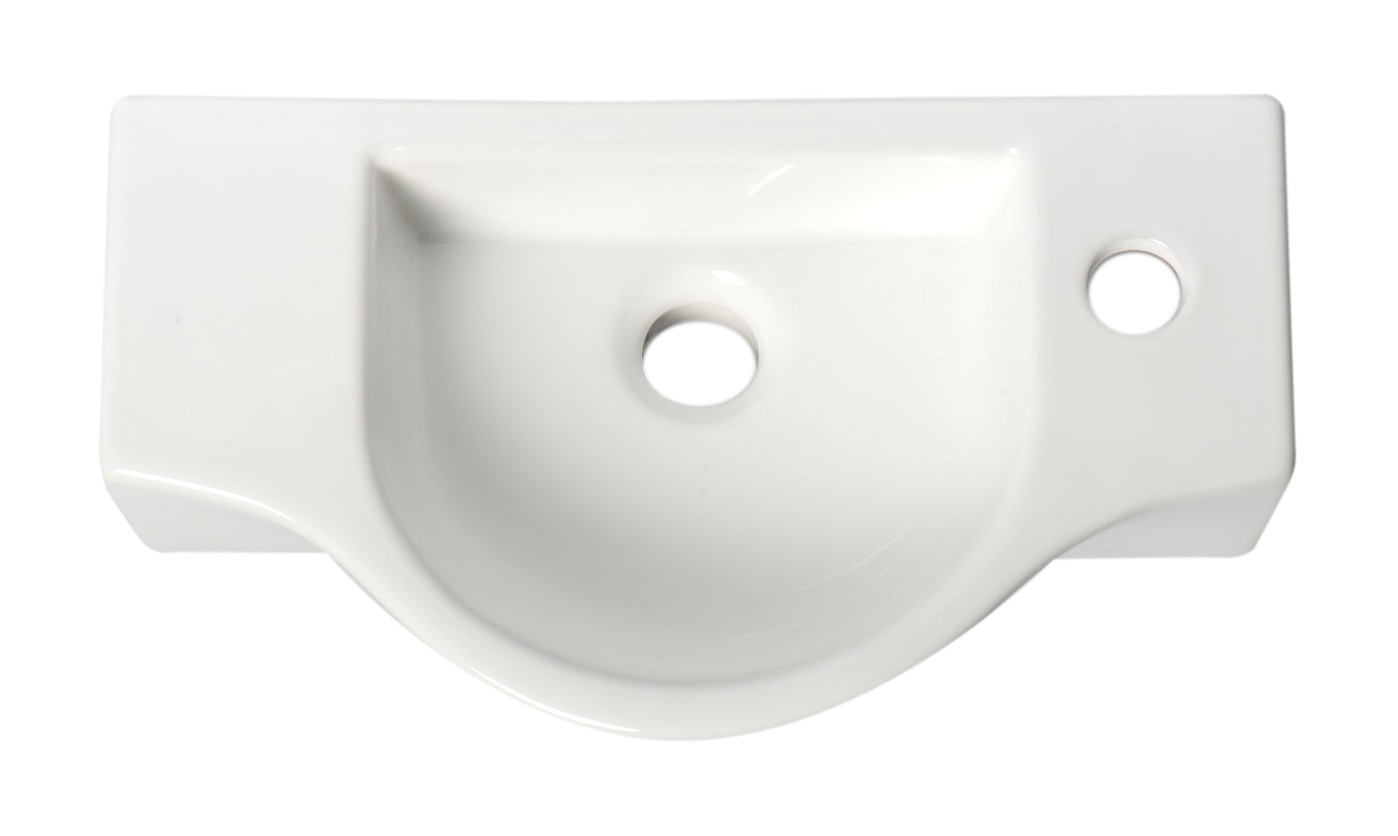 ALFI Brand - White 18" Small Wall Mounted Ceramic Sink with Faucet Hole | ABC114 ALFI Brand - White 18" Small Wall Mounted Ceramic Sink with Faucet Hole | ABC114