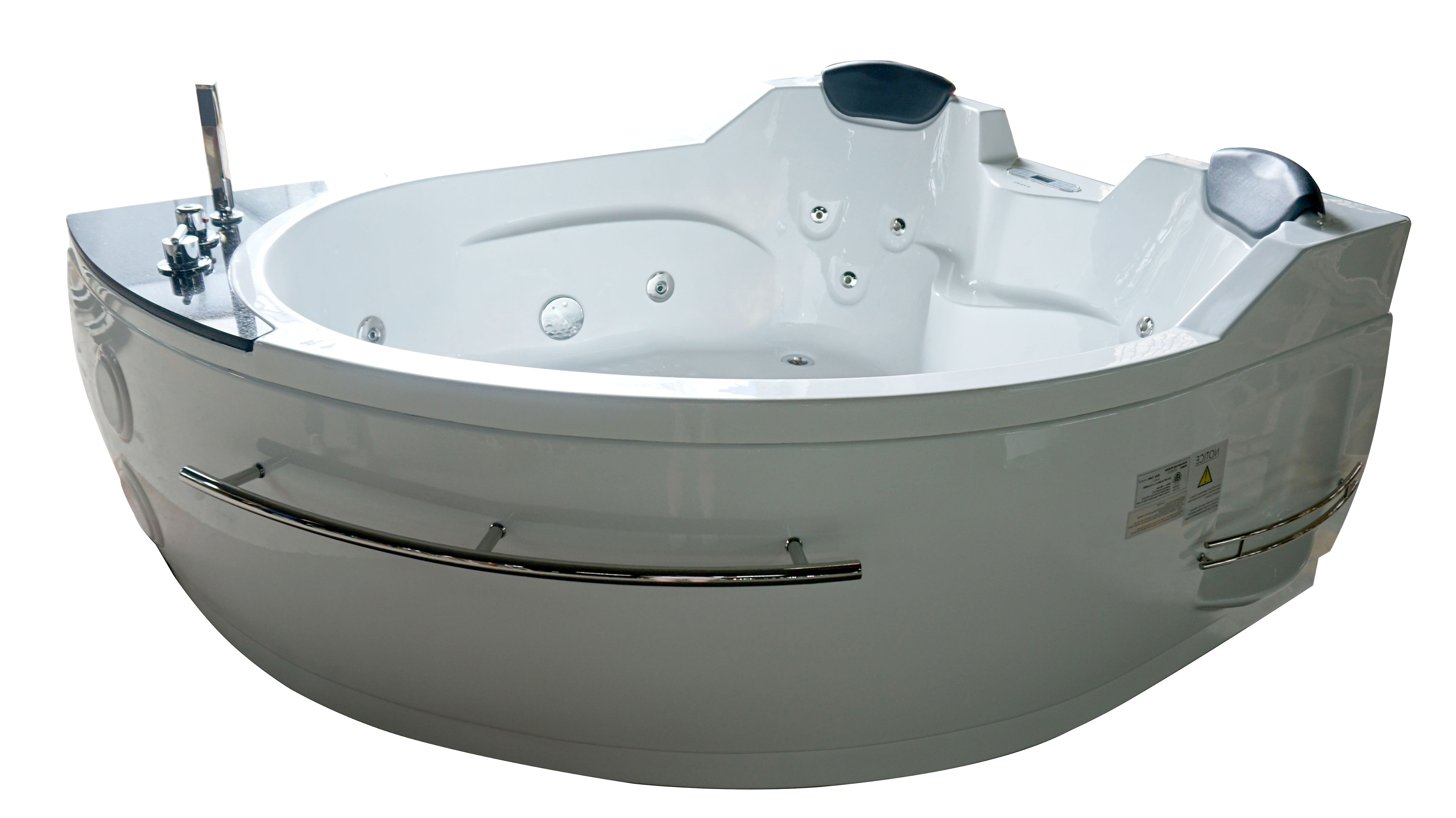 EAGO - 5.5 ft Left Corner Acrylic White Whirlpool Bathtub for Two | AM113ETL-L EAGO - 5.5 ft Left Corner Acrylic White Whirlpool Bathtub for Two | AM113ETL-L