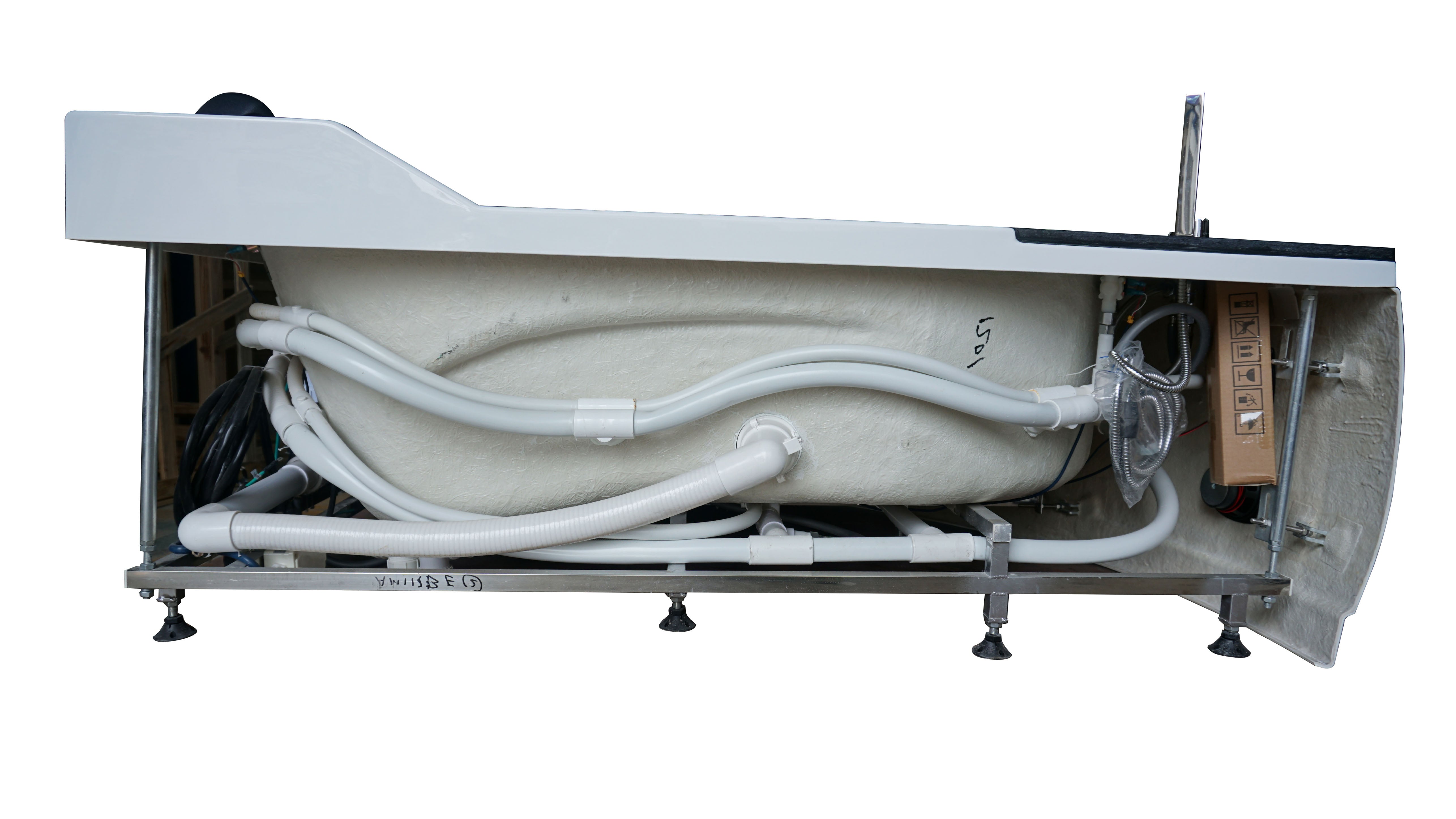 EAGO - 5.5 ft Left Corner Acrylic White Whirlpool Bathtub for Two | AM113ETL-L EAGO - 5.5 ft Left Corner Acrylic White Whirlpool Bathtub for Two | AM113ETL-L