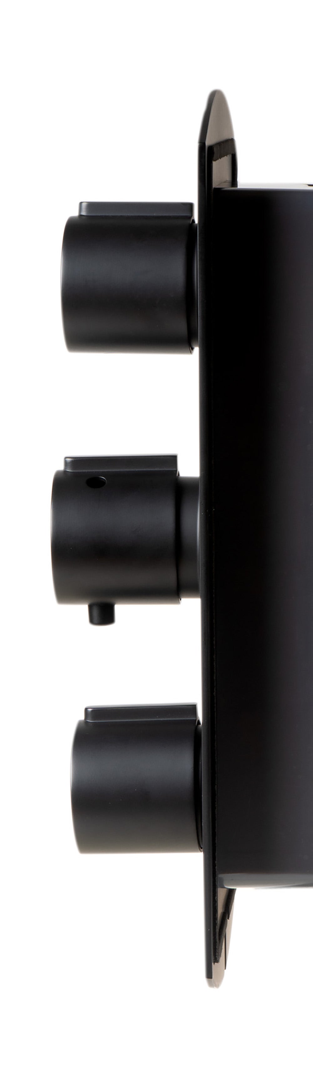 ALFI Brand - Black Matte 3-Way Thermostatic Valve Shower Mixer Round Knobs | AB4001-BM ALFI Brand - Black Matte 3-Way Thermostatic Valve Shower Mixer Round Knobs | AB4001-BM