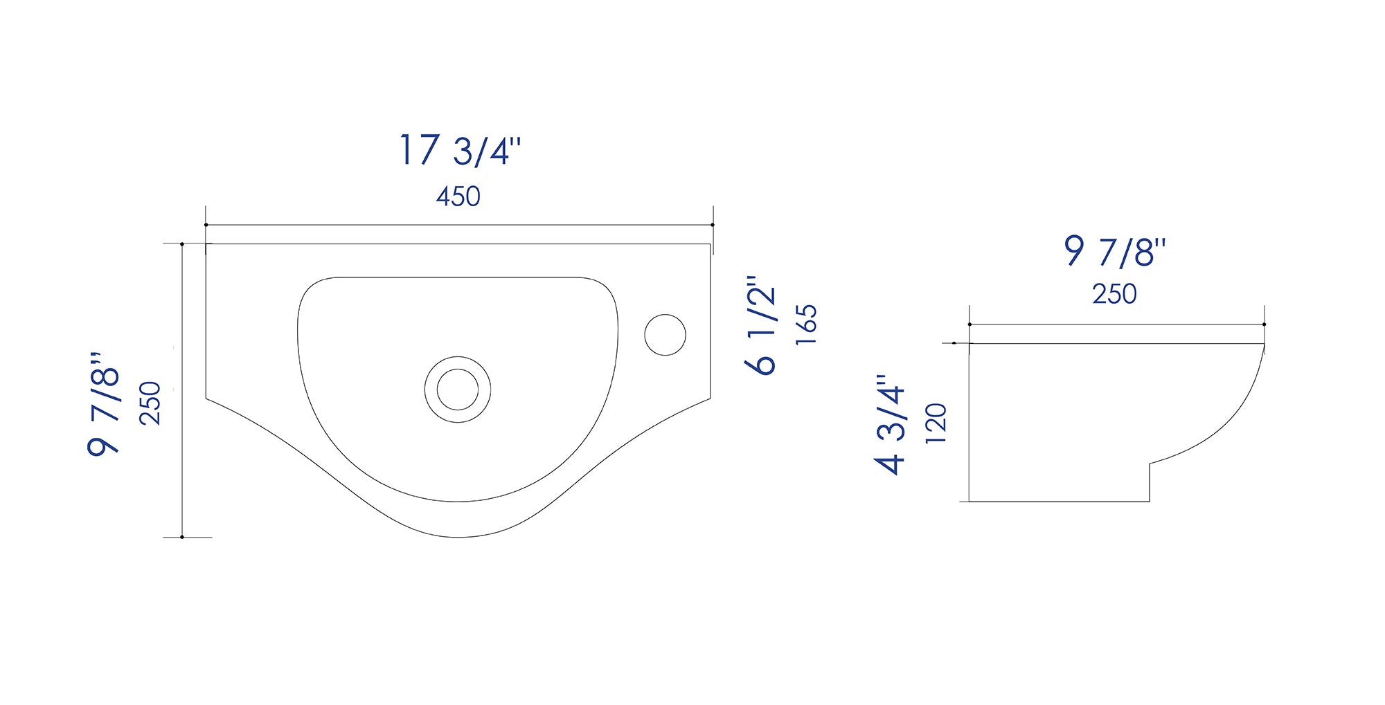 ALFI Brand - White 18" Small Wall Mounted Ceramic Sink with Faucet Hole | ABC114 ALFI Brand - White 18" Small Wall Mounted Ceramic Sink with Faucet Hole | ABC114