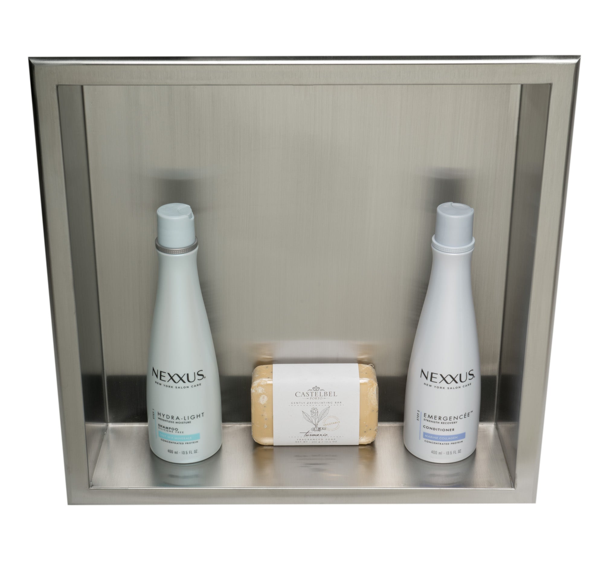 ALFI Brand - 16 x 16 Brushed Stainless Steel Square Single Shelf Bath Shower Niche | ABN1616-BSS ALFI Brand - 16 x 16 Brushed Stainless Steel Square Single Shelf Bath Shower Niche | ABN1616-BSS