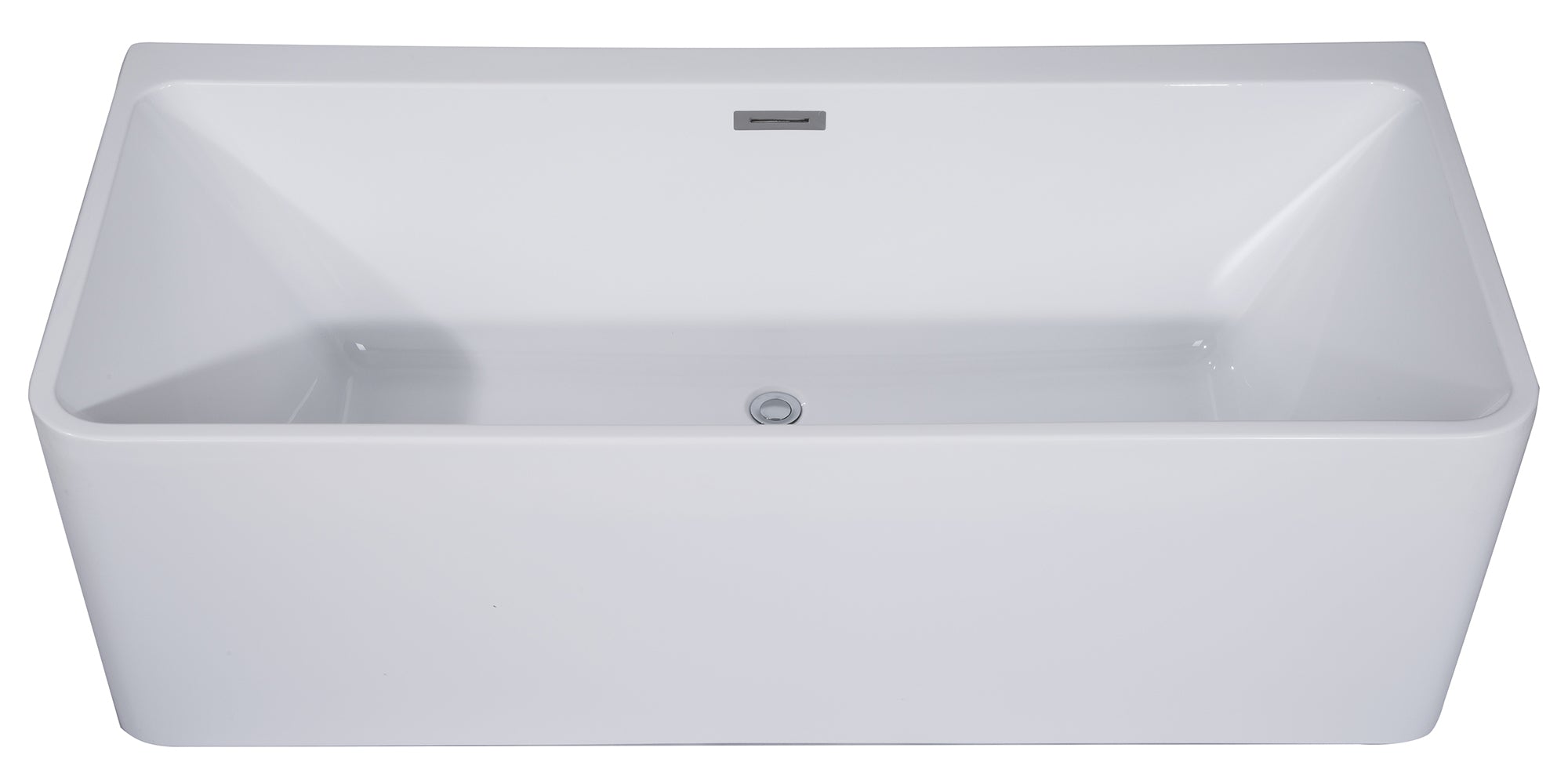 ALFI Brand - 59 inch White Rectangular Acrylic Free Standing Soaking Bathtub | AB8858 ALFI Brand - 59 inch White Rectangular Acrylic Free Standing Soaking Bathtub | AB8858