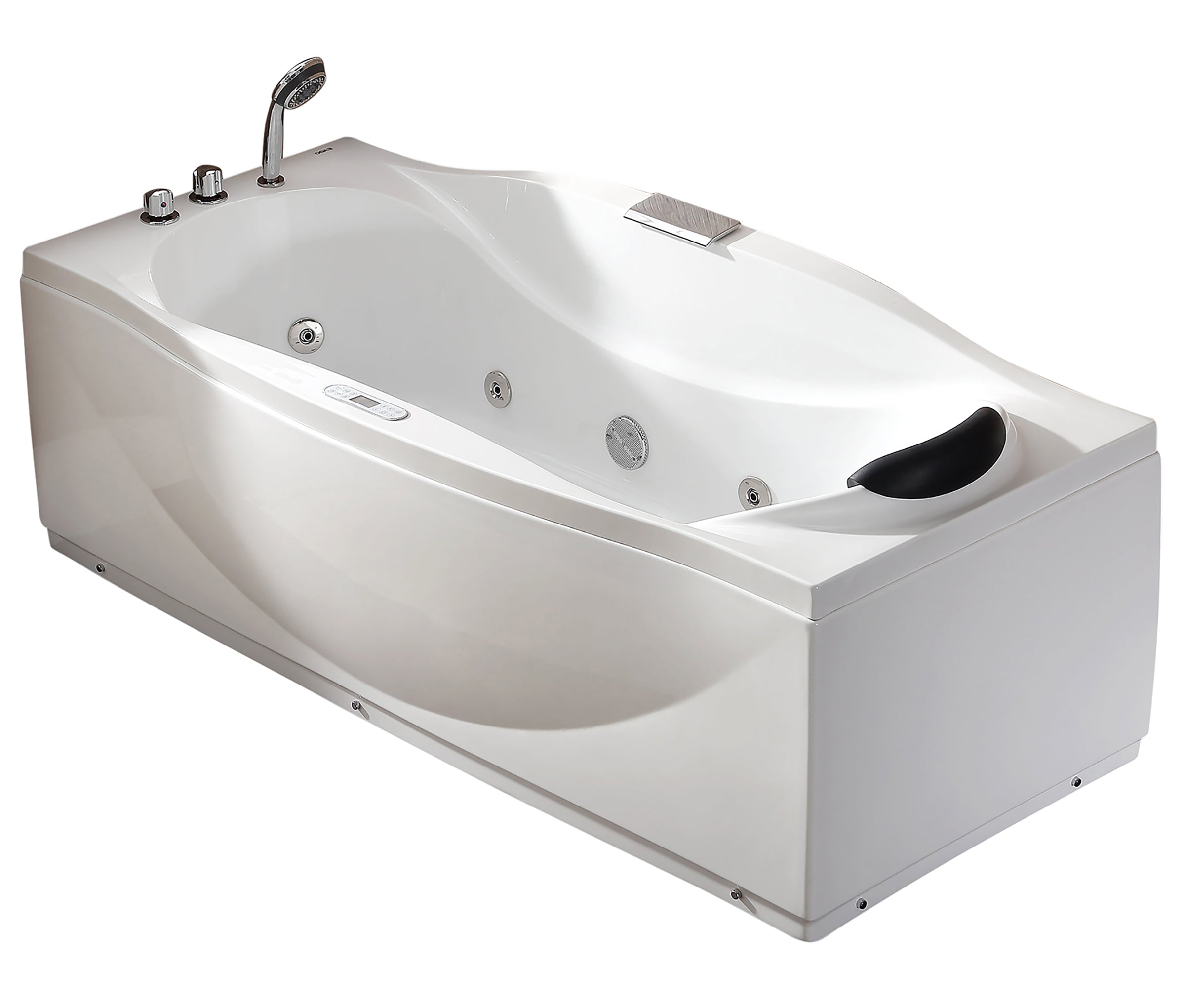 EAGO - 6 ft Left Drain Acrylic White Whirlpool Bathtub w Fixtures | AM189ETL-L EAGO - 6 ft Left Drain Acrylic White Whirlpool Bathtub w Fixtures | AM189ETL-L