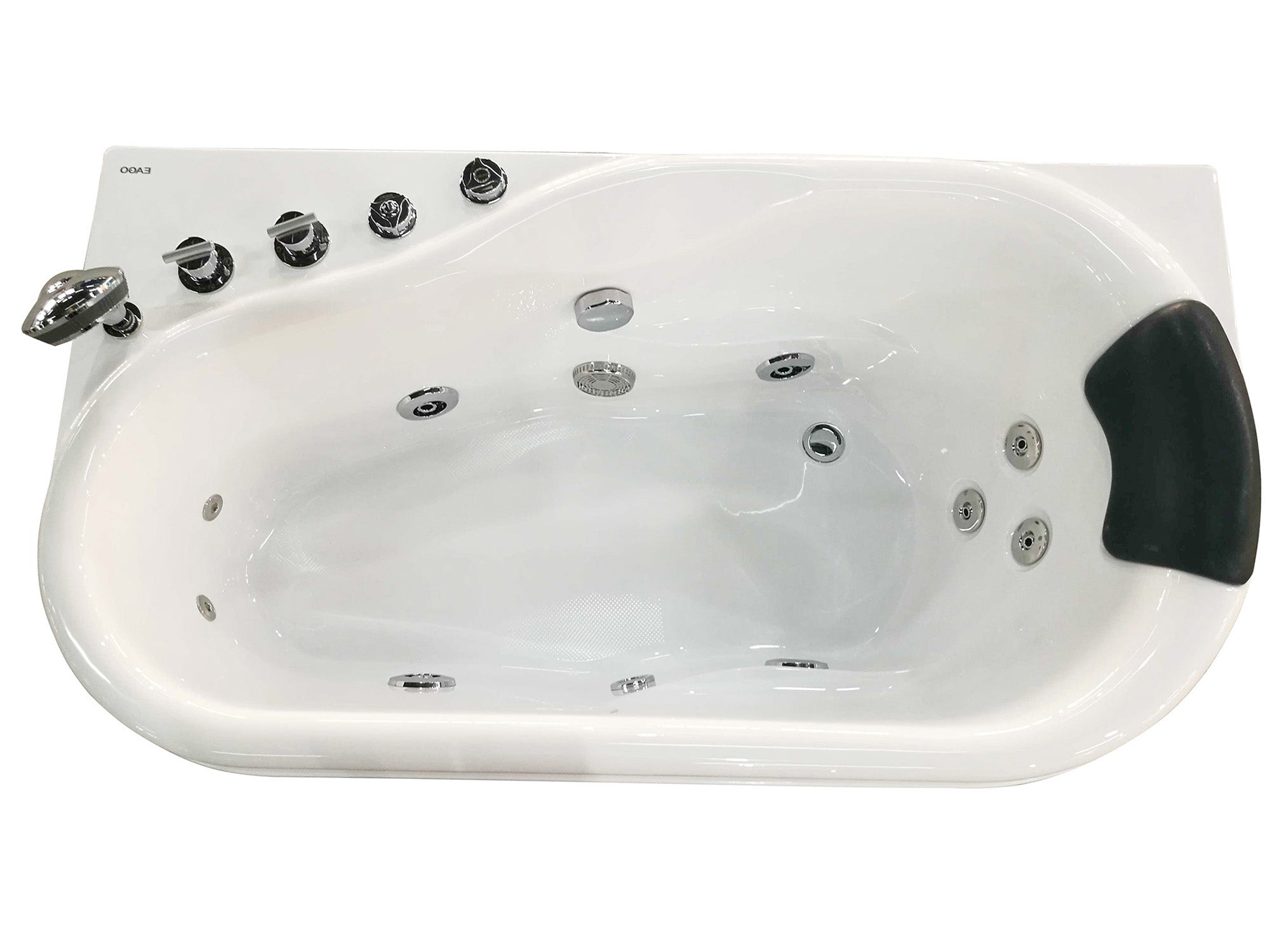 EAGO - 5'' White Acrylic Corner Whirlpool Bathtub - Drain on Left | AM175-L EAGO - 5'' White Acrylic Corner Whirlpool Bathtub - Drain on Left | AM175-L