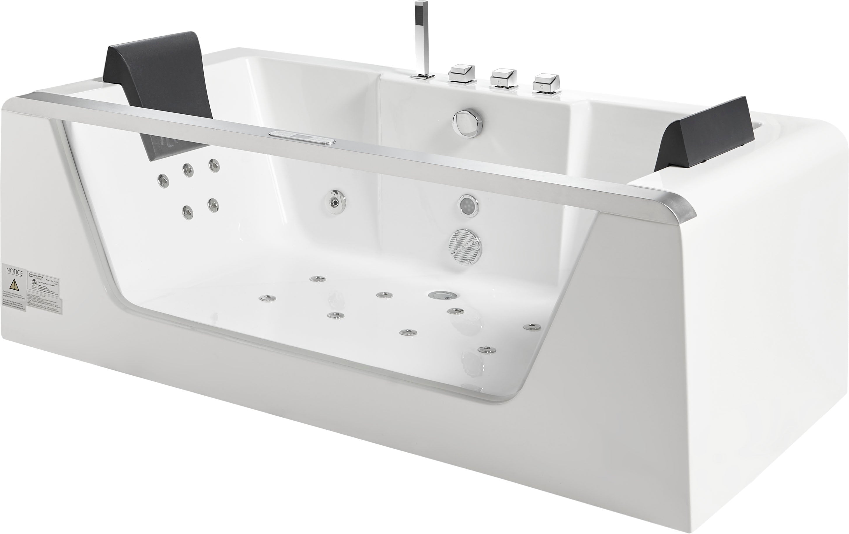EAGO - 6 ft Clear Rectangular Acrylic Whirlpool Bathtub for Two | AM196ETL EAGO - 6 ft Clear Rectangular Acrylic Whirlpool Bathtub for Two | AM196ETL