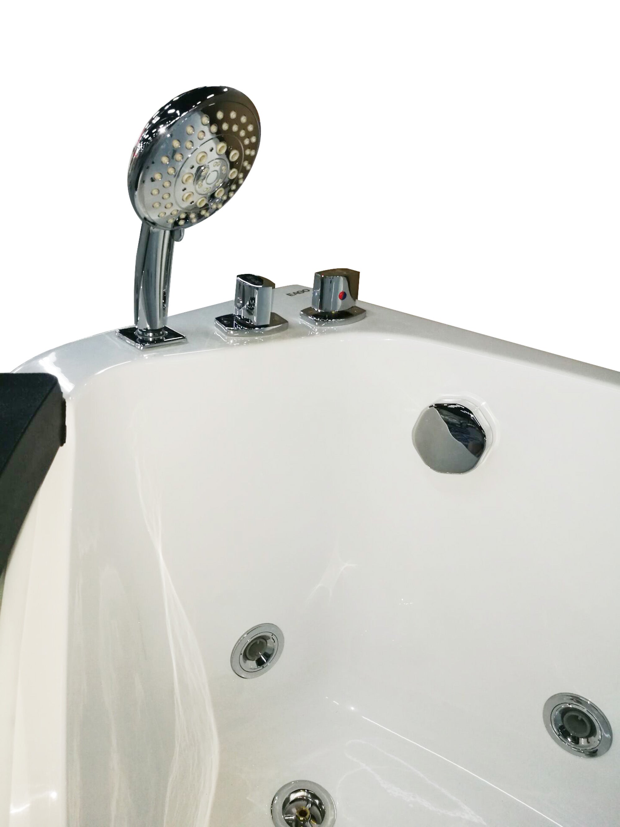 EAGO - 5 ft Clear Rounded Left Corner Acrylic Whirlpool Bathtub | AM198ETL-L EAGO - 5 ft Clear Rounded Left Corner Acrylic Whirlpool Bathtub | AM198ETL-L