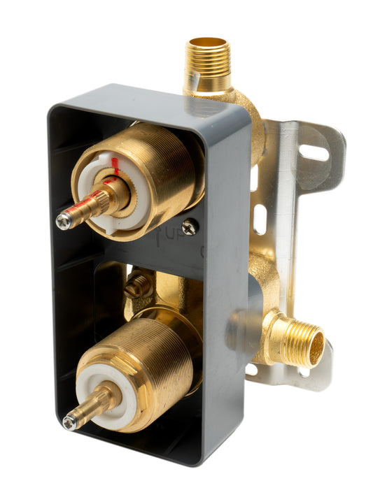 ALFI Brand - Brushed Nickel Round Knob 1 Way Thermostatic Shower Mixer | AB3809-BN