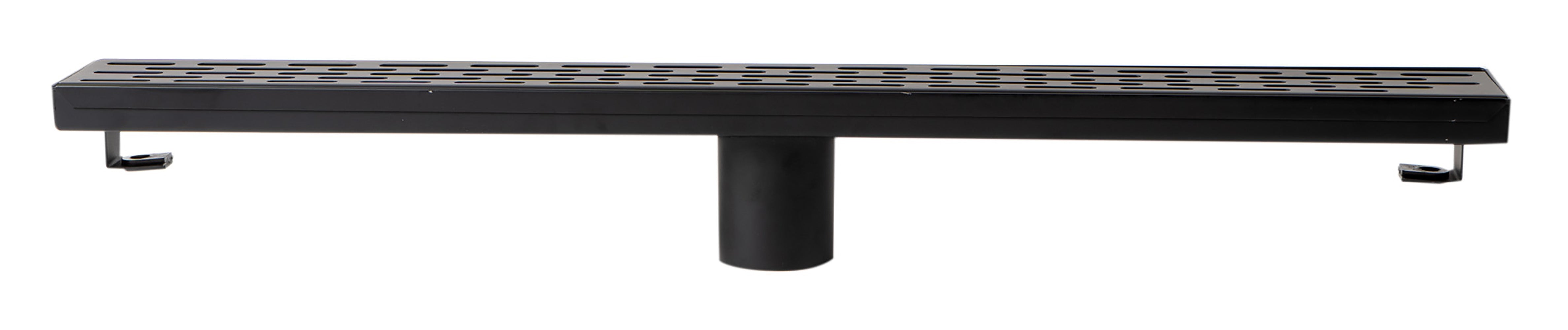 ALFI Brand - 24" Black Matte Stainless Steel Linear Shower Drain with Groove Holes | ABLD24C-BM ALFI Brand - 24" Black Matte Stainless Steel Linear Shower Drain with Groove Holes | ABLD24C-BM