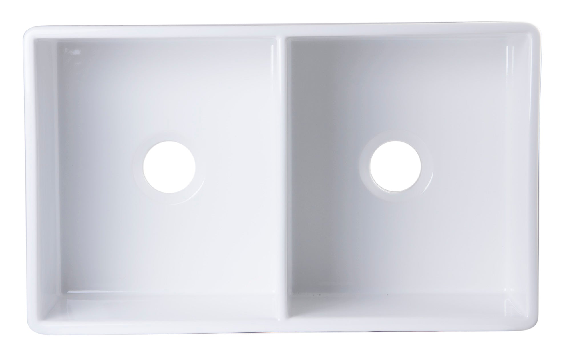ALFI Brand - White 32" Fluted Apron Double Bowl Fireclay Farmhouse Kitchen Sink | AB537-W ALFI Brand - White 32" Fluted Apron Double Bowl Fireclay Farmhouse Kitchen Sink | AB537-W