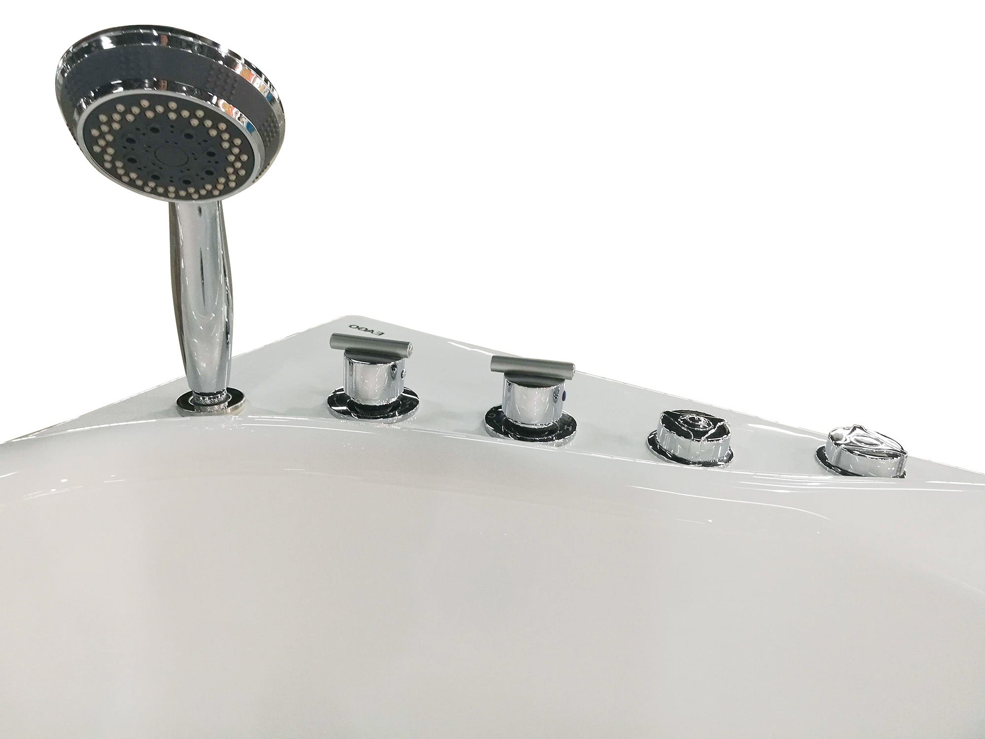 EAGO - 5'' White Acrylic Corner Whirlpool Bathtub - Drain on Left | AM175-L EAGO - 5'' White Acrylic Corner Whirlpool Bathtub - Drain on Left | AM175-L