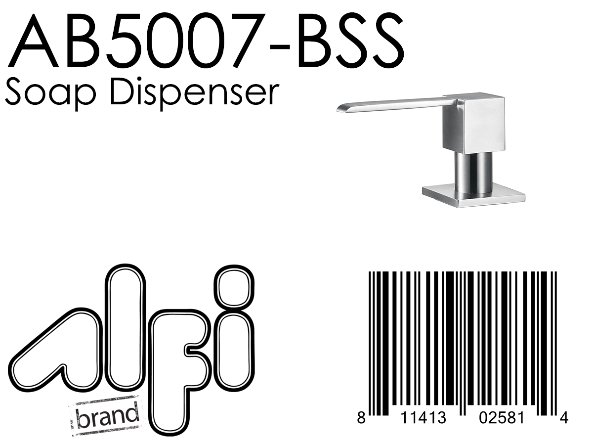 ALFI Brand - Modern Square Brushed Stainless Steel Soap Dispenser | AB5007-BSS ALFI Brand - Modern Square Brushed Stainless Steel Soap Dispenser | AB5007-BSS
