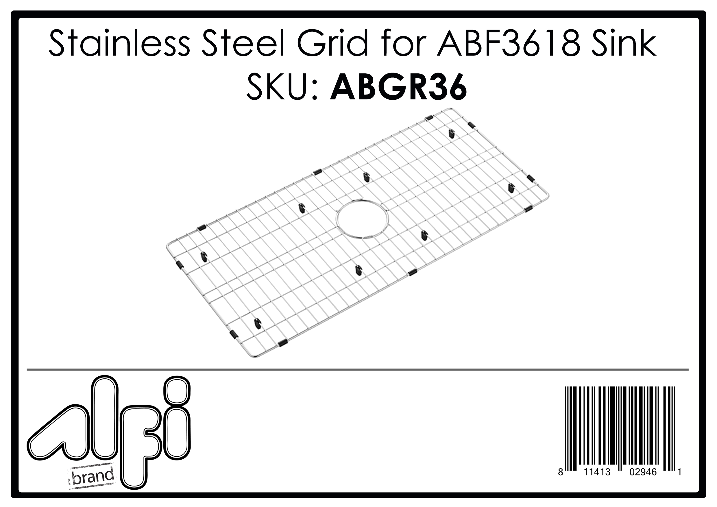 ALFI Brand - Solid Stainless Steel Kitchen Sink Grid for ABF3618 Sink | ABGR36 ALFI Brand - Solid Stainless Steel Kitchen Sink Grid for ABF3618 Sink | ABGR36