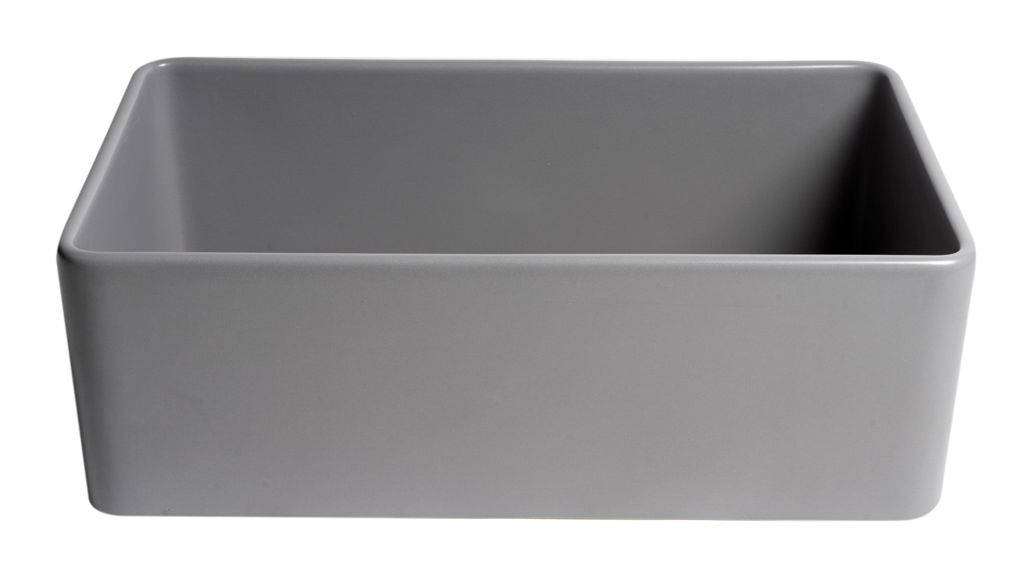 ALFI Brand - Gray Matte Smooth Apron 30" x 18" Single Bowl Fireclay Farm Sink | ABF3018-GM ALFI Brand - Gray Matte Smooth Apron 30" x 18" Single Bowl Fireclay Farm Sink | ABF3018-GM