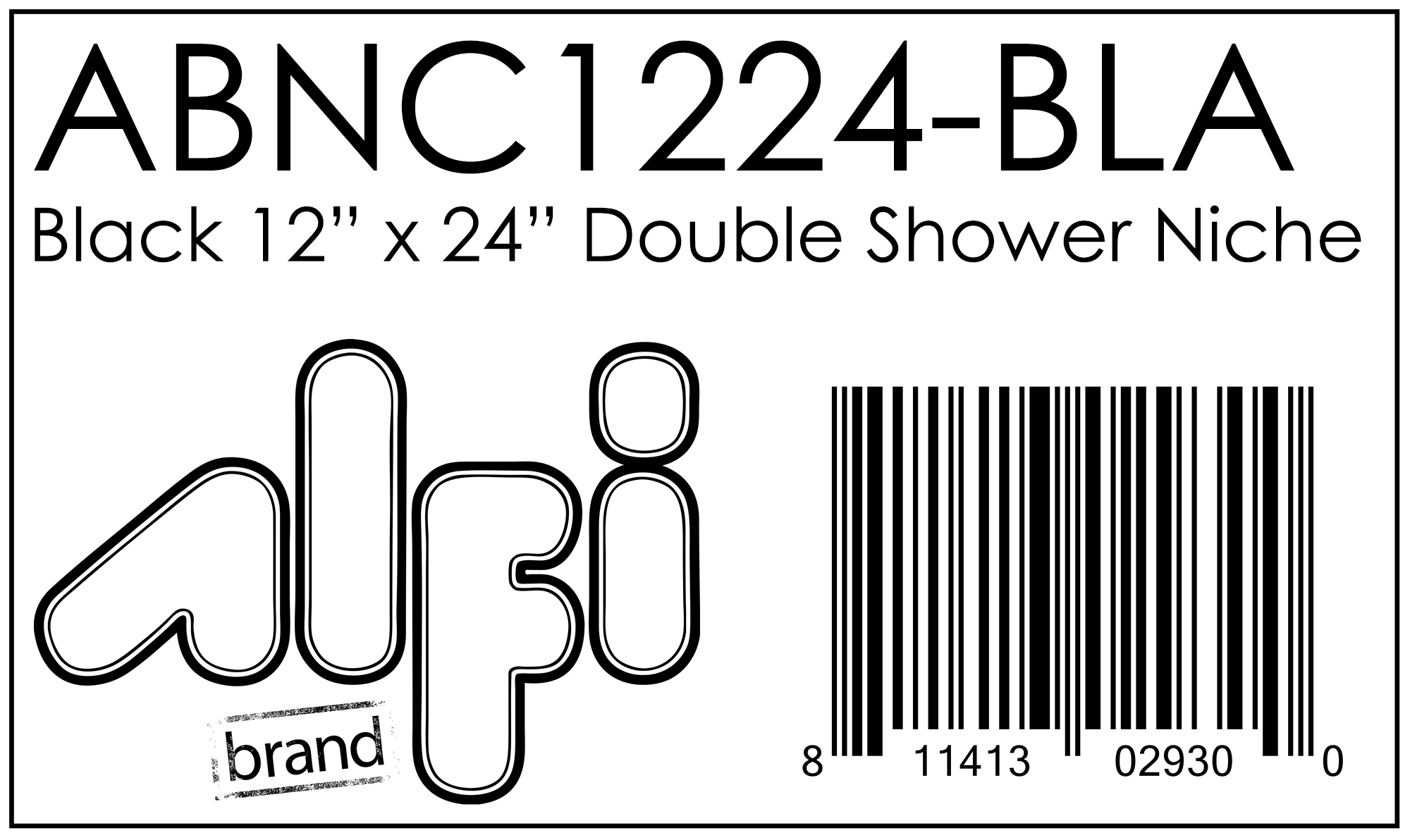 ALFI Brand - 12 x 24 Black Matte Stainless Steel Vertical Double Shelf Bath Shower Niche | ABNC1224-BLA ALFI Brand - 12 x 24 Black Matte Stainless Steel Vertical Double Shelf Bath Shower Niche | ABNC1224-BLA