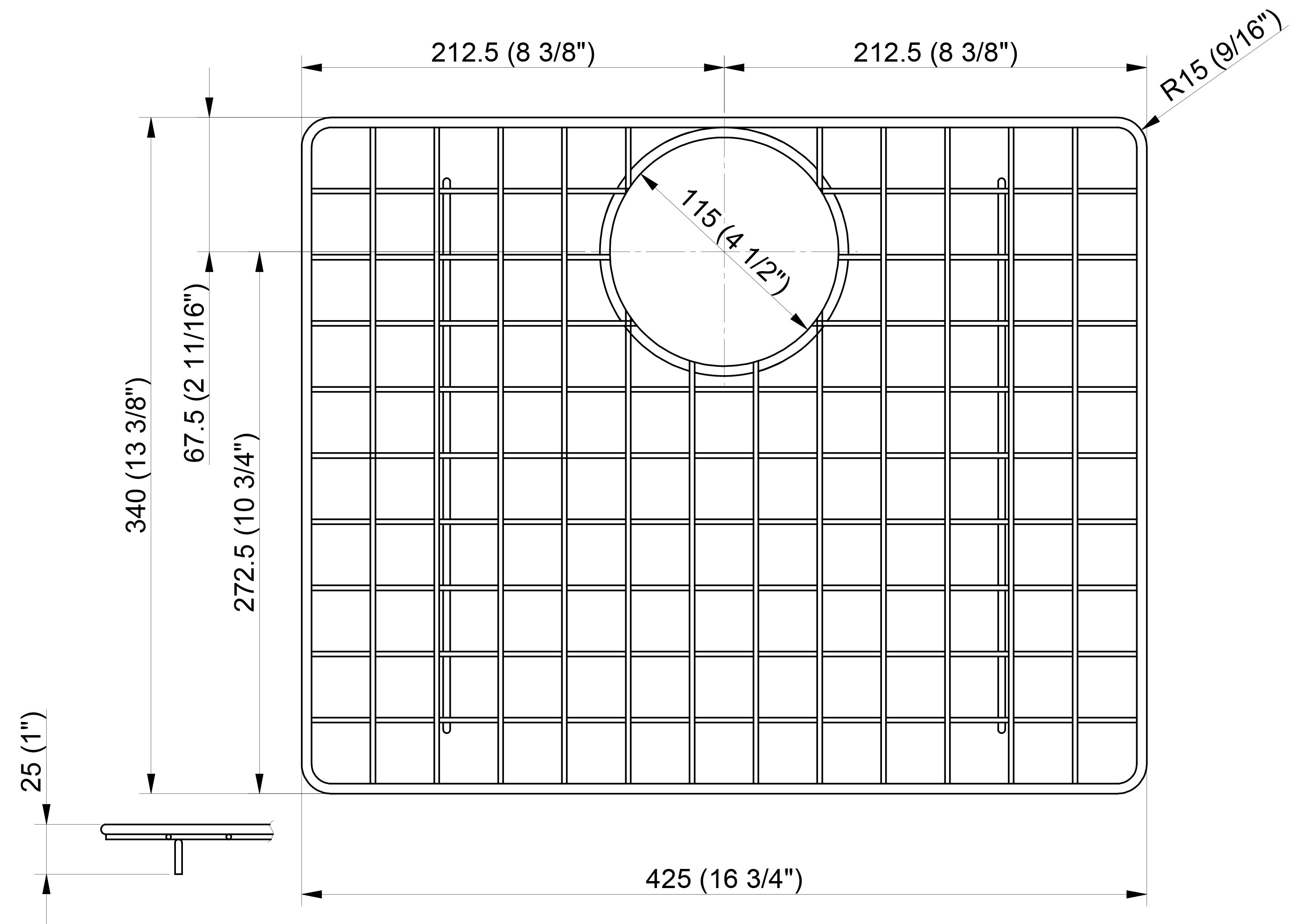 ALFI Brand - Stainless Steel Grid for AB2420DI and AB2420UM | ABGR2420 ALFI Brand - Stainless Steel Grid for AB2420DI and AB2420UM | ABGR2420