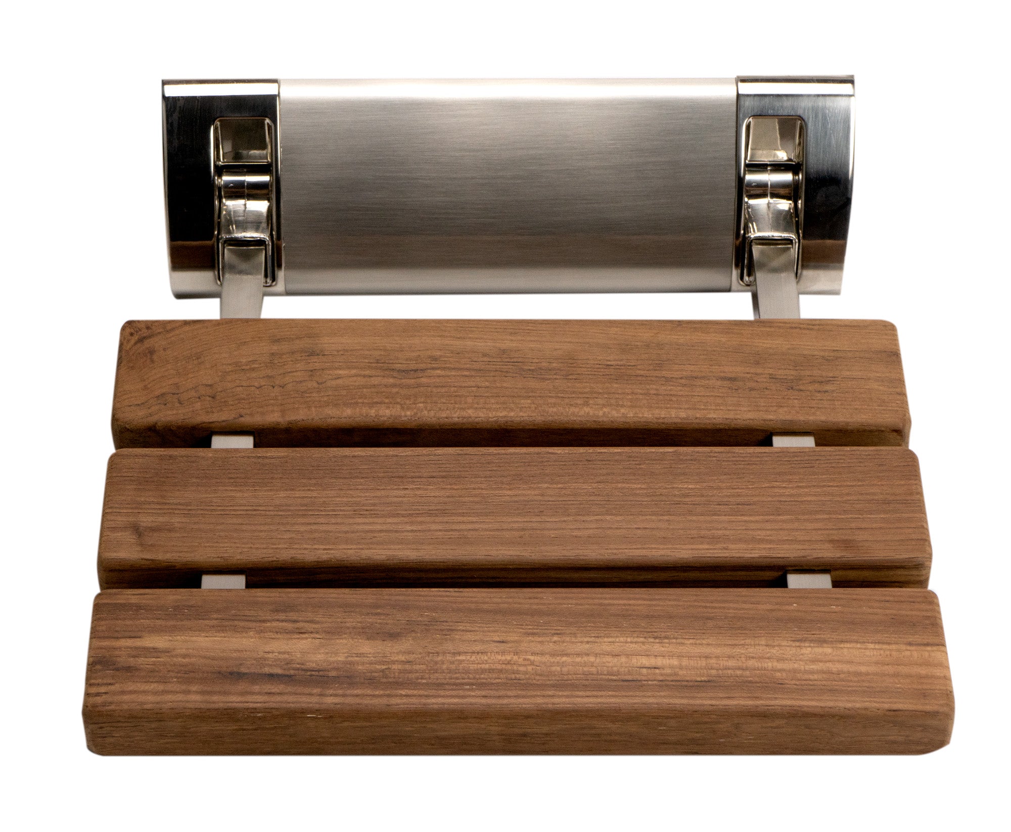 ALFI Brand - Brushed Nickel 14" Folding Teak Wood Shower Seat Bench | ABS14-BN ALFI Brand - Brushed Nickel 14" Folding Teak Wood Shower Seat Bench | ABS14-BN