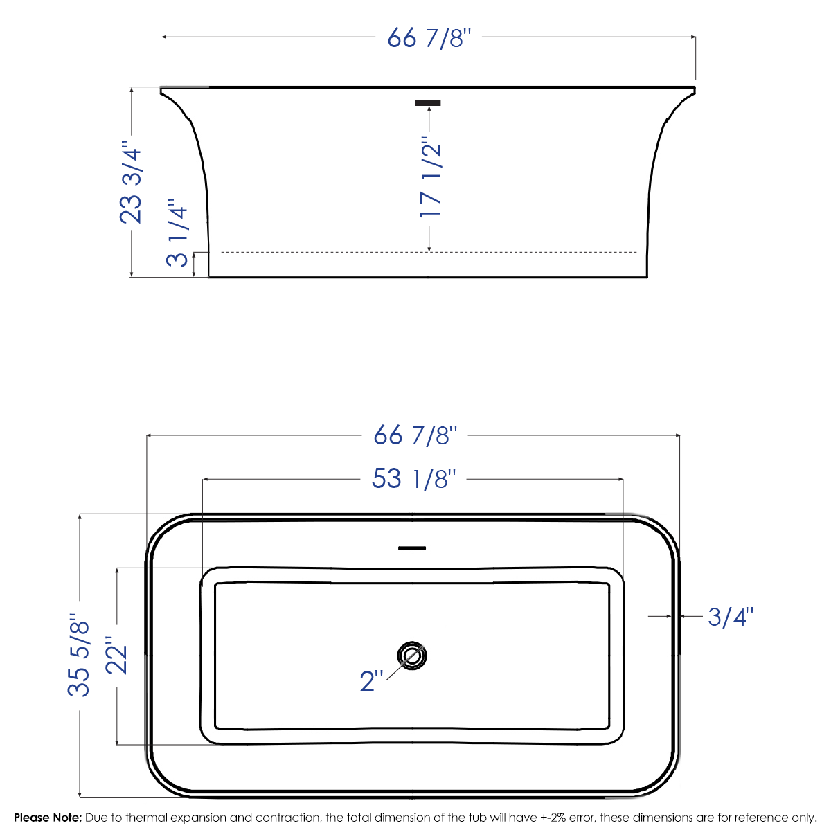 ALFI Brand - 67" White Rectangular Solid Surface Smooth Resin Soaking Bathtub | AB9942 ALFI Brand - 67" White Rectangular Solid Surface Smooth Resin Soaking Bathtub | AB9942