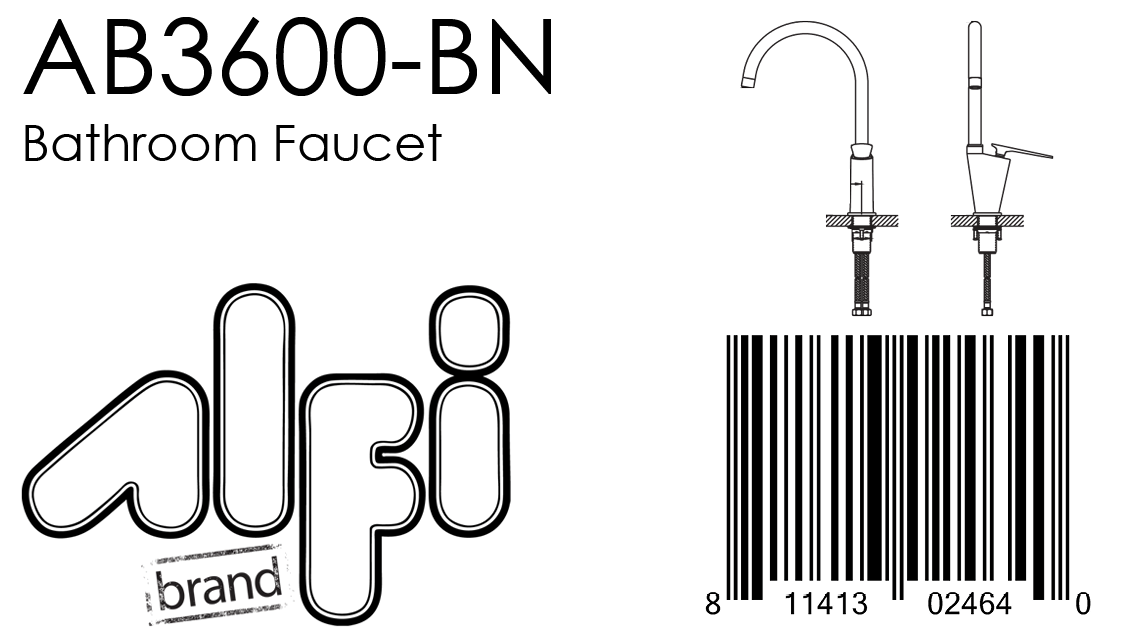 ALFI Brand - Brushed Nickel Gooseneck Single Hole Bathroom Faucet | AB3600-BN ALFI Brand - Brushed Nickel Gooseneck Single Hole Bathroom Faucet | AB3600-BN